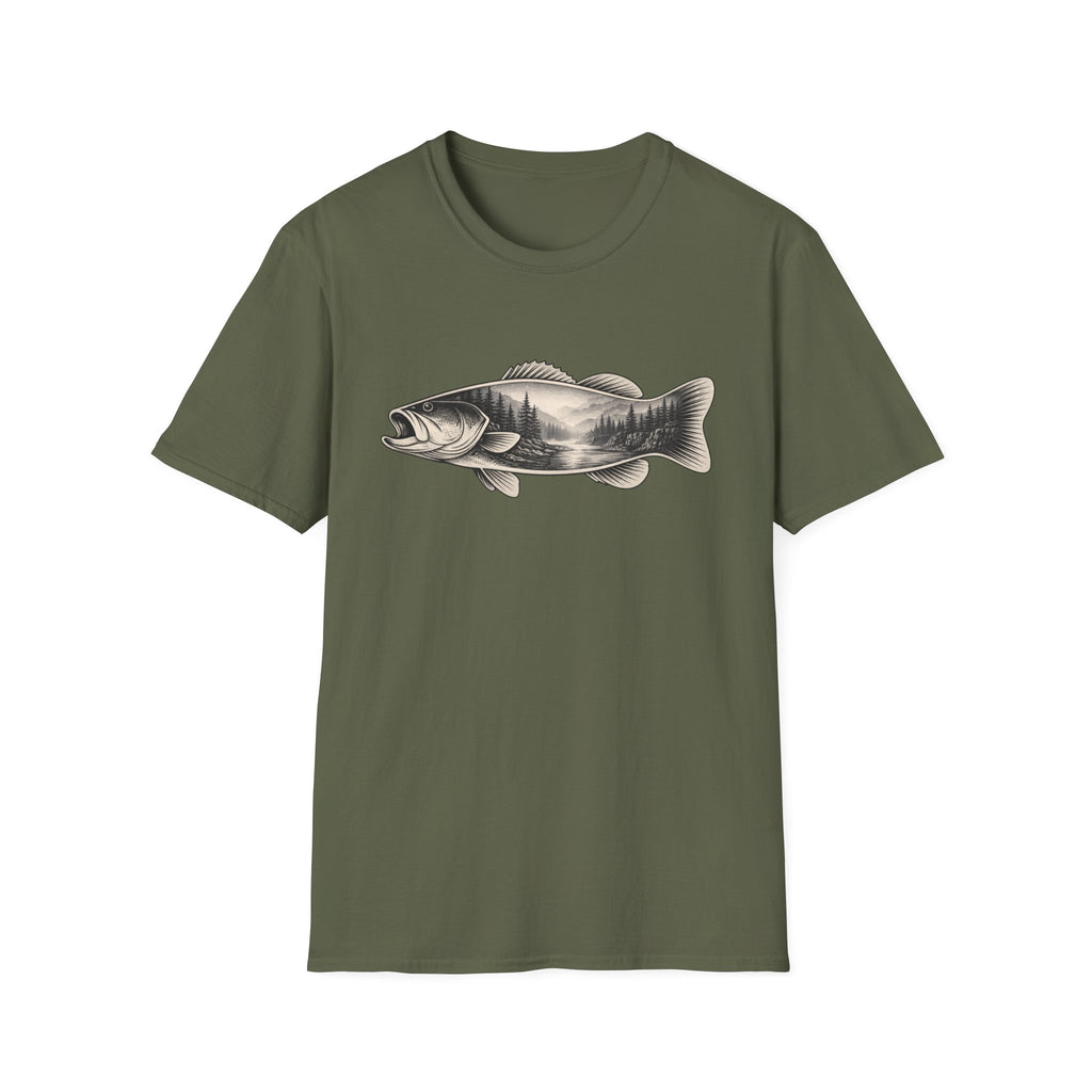 Bass, river silhouette T-Shirt