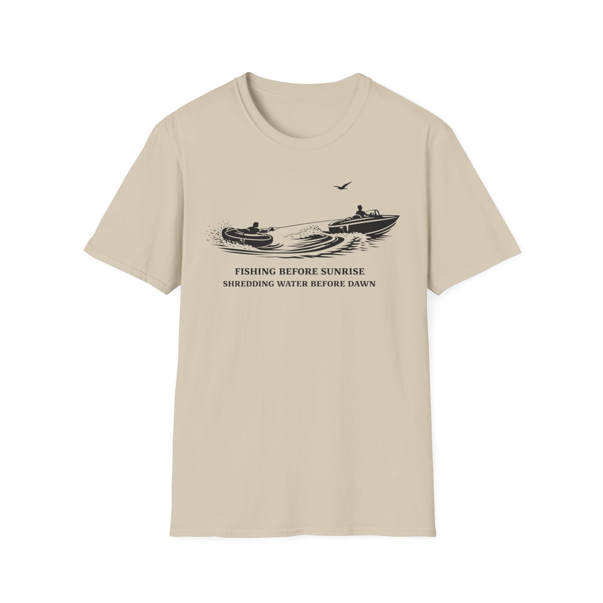 "Fishing Before Sunrise, Shielding Water Before Dawn" T-shirt