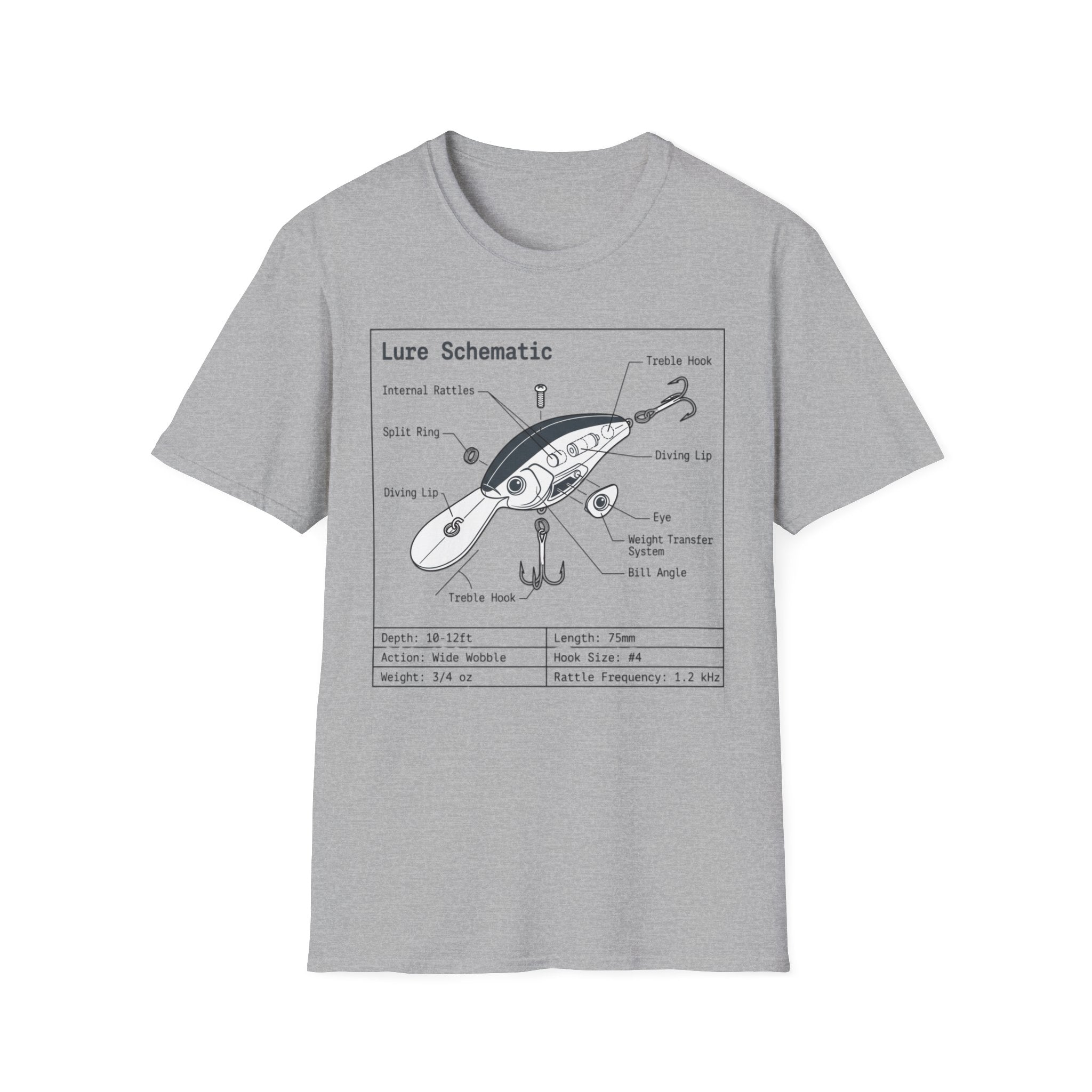 Fishing Lure Schematic T-Shirt