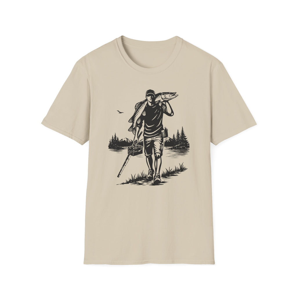 Angler caring Musky Silhouette Design T-shirt