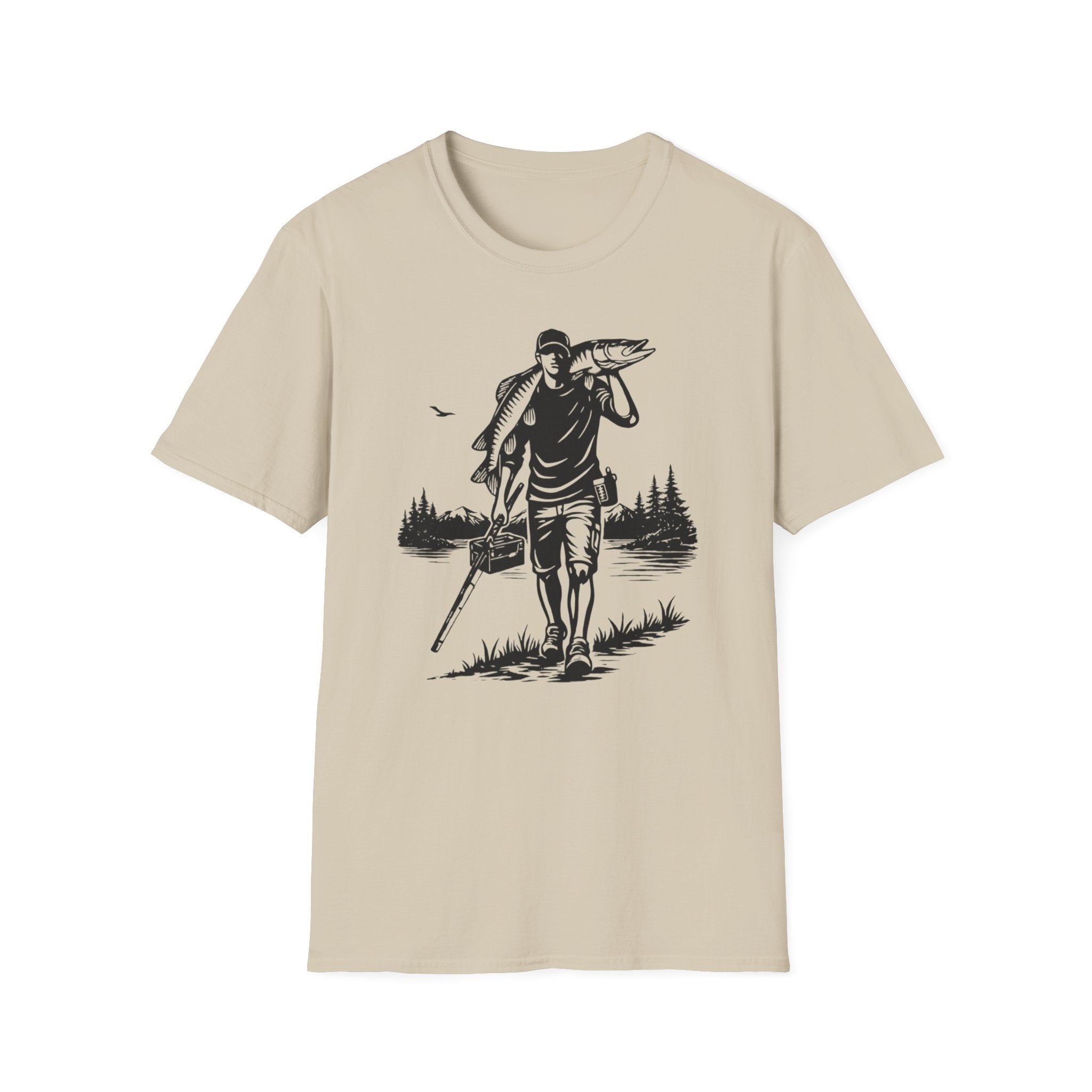 Angler caring Musky Silhouette Design T-shirt