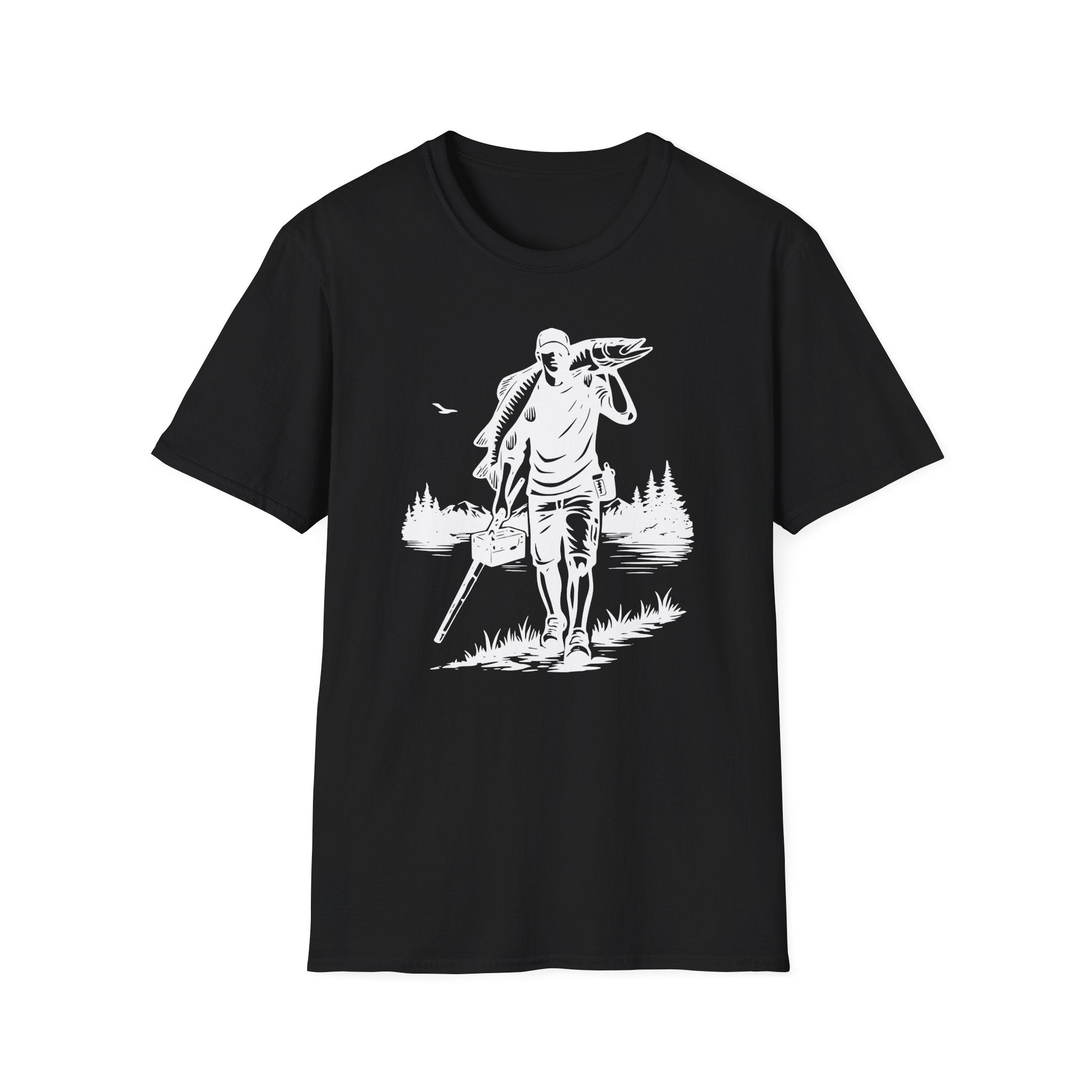 Angler caring Musky Silhouette Design T-shirt