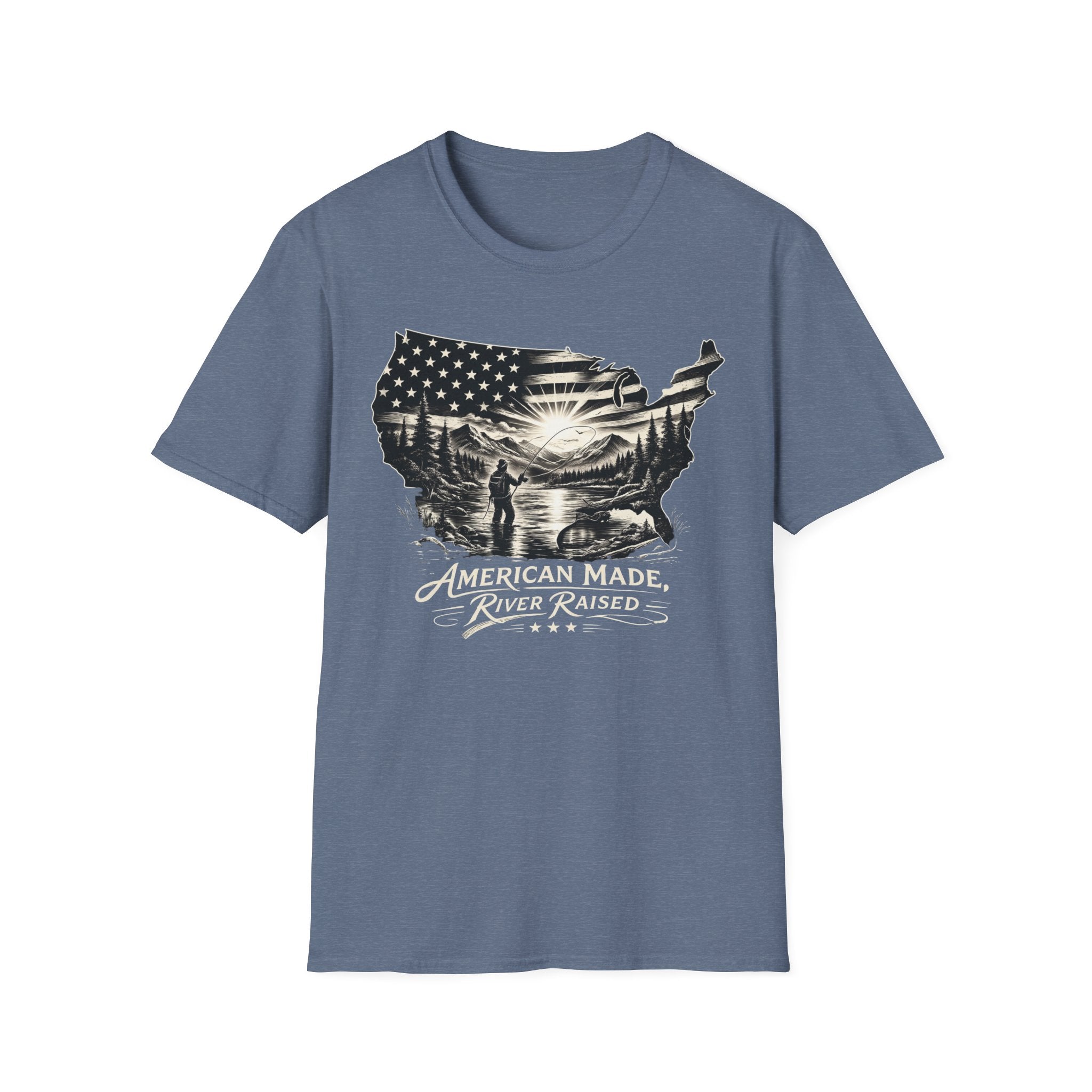 American Made River Raised fishing T-Shirt