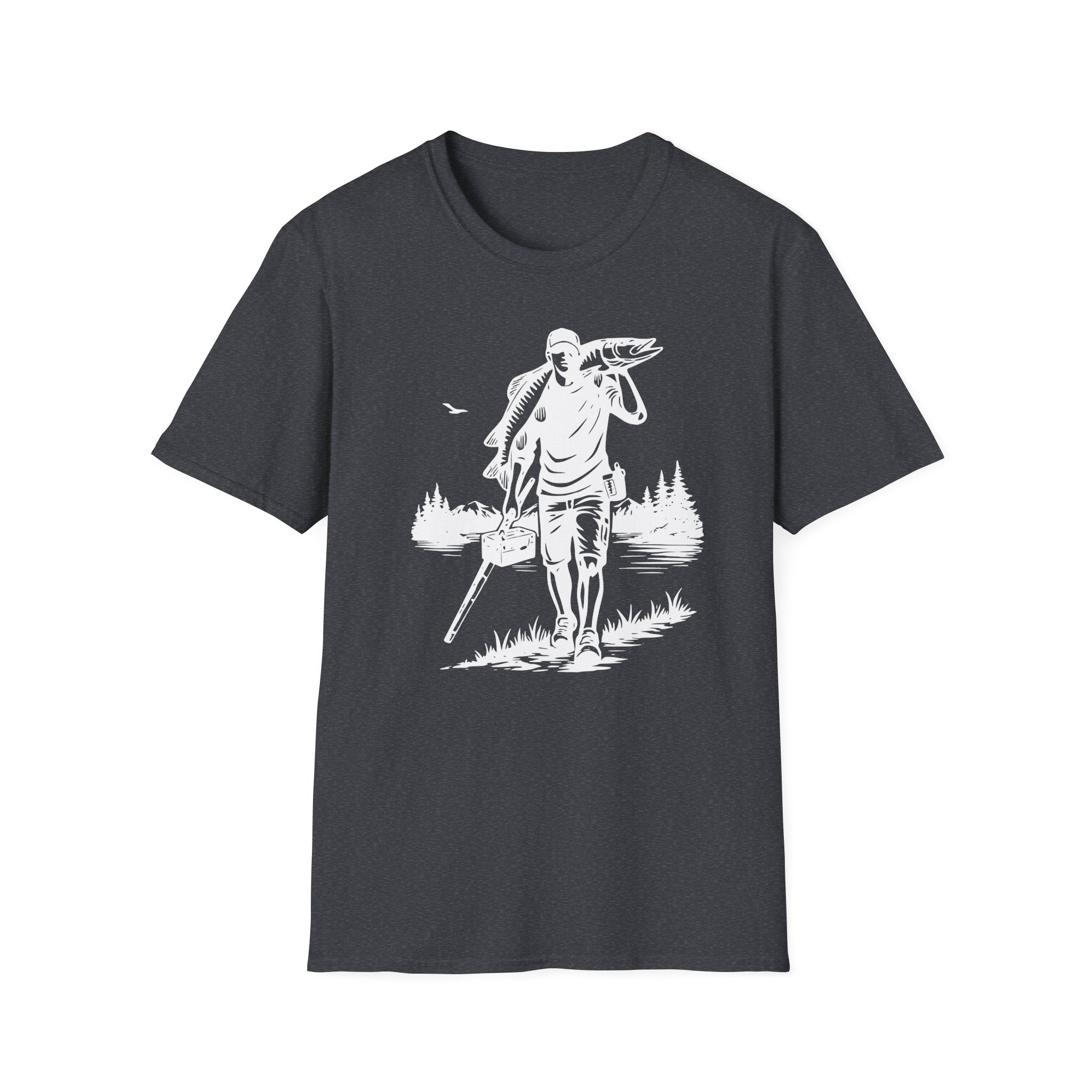 Angler caring Musky Silhouette Design T-shirt