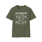Apex Predator Bass T-Shirt — Fishing Lure Diagram Tee