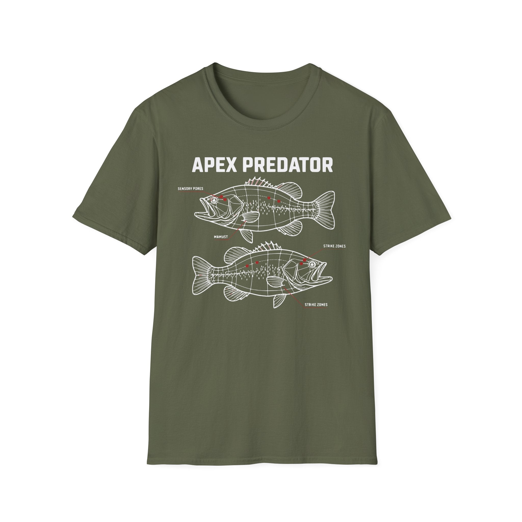 Apex Predator Bass T-Shirt — Fishing Lure Diagram Tee