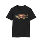 Bass Silhouette with Mountain Lake Scene T-shirt