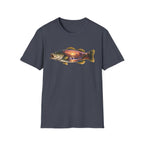 Bass Silhouette with Mountain Lake Scene T-shirt