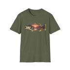 Bass Silhouette with Mountain Lake Scene T-shirt
