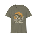 Fishing T-Shirt — “Tight lines. Clear mind.” Bass Graphic Tee for Anglers