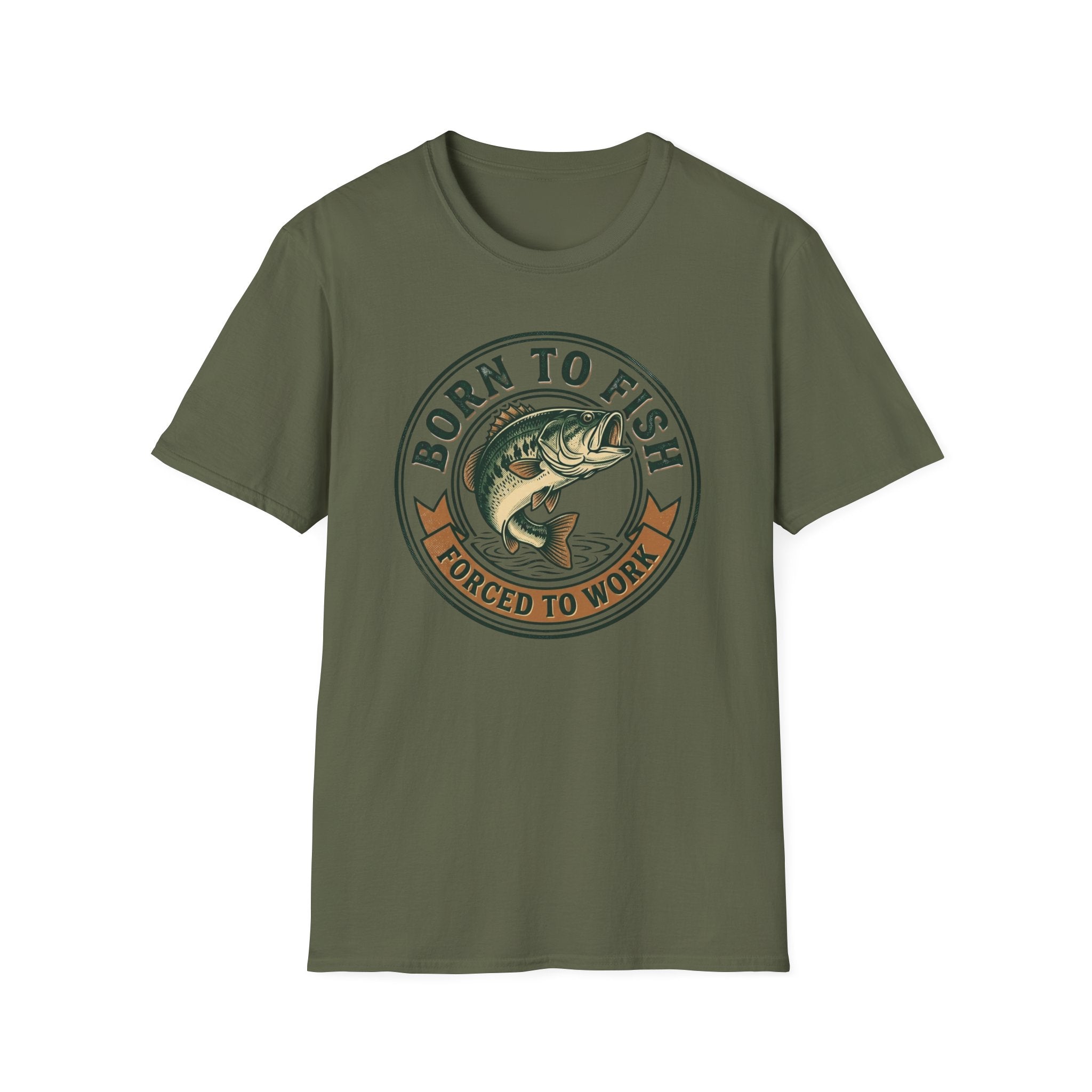 "Born to Fish, Forced to Work," Fishing T-Shirt