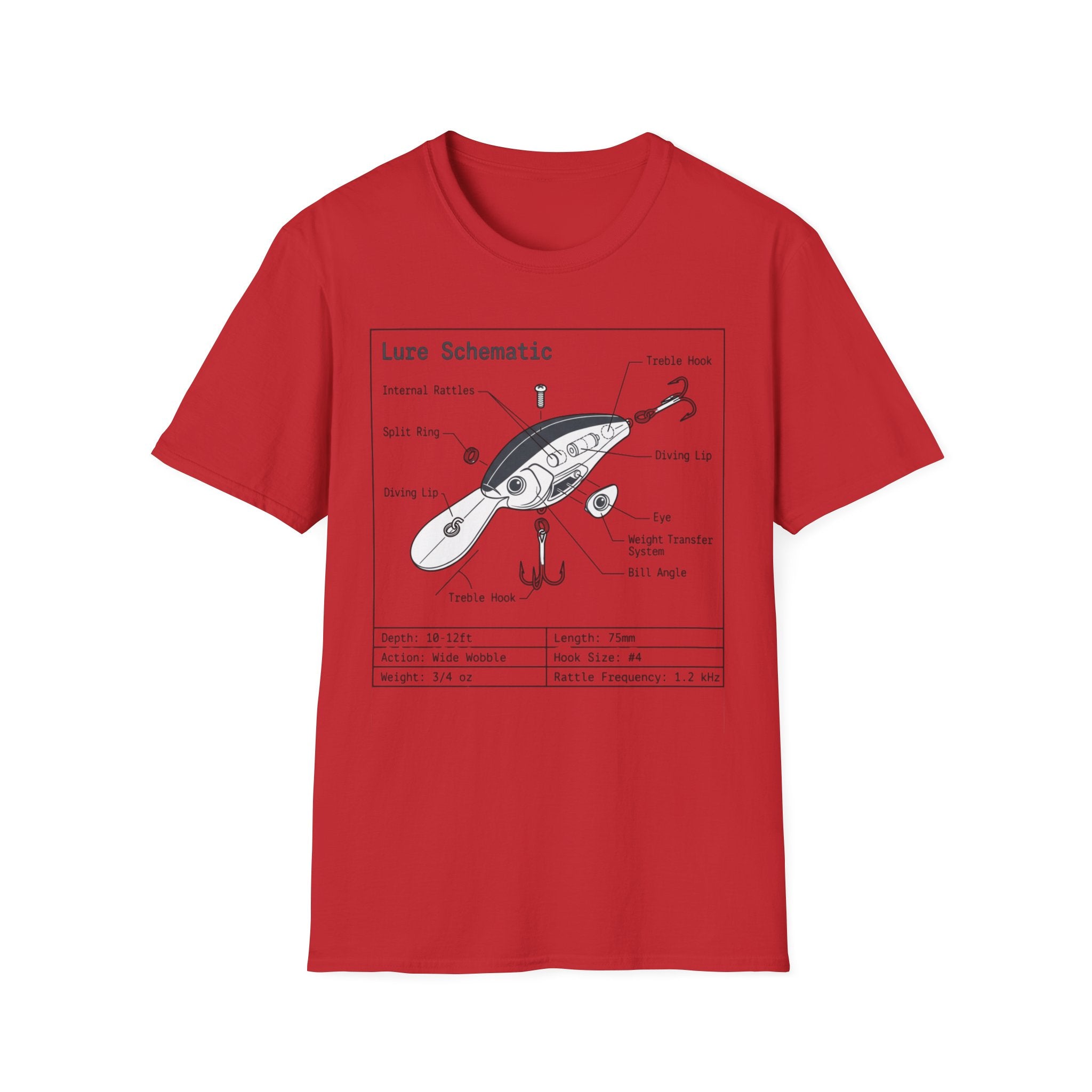Fishing Lure Schematic T-Shirt