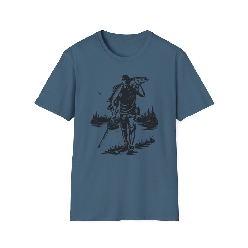 Angler caring Musky Silhouette Design T-shirt