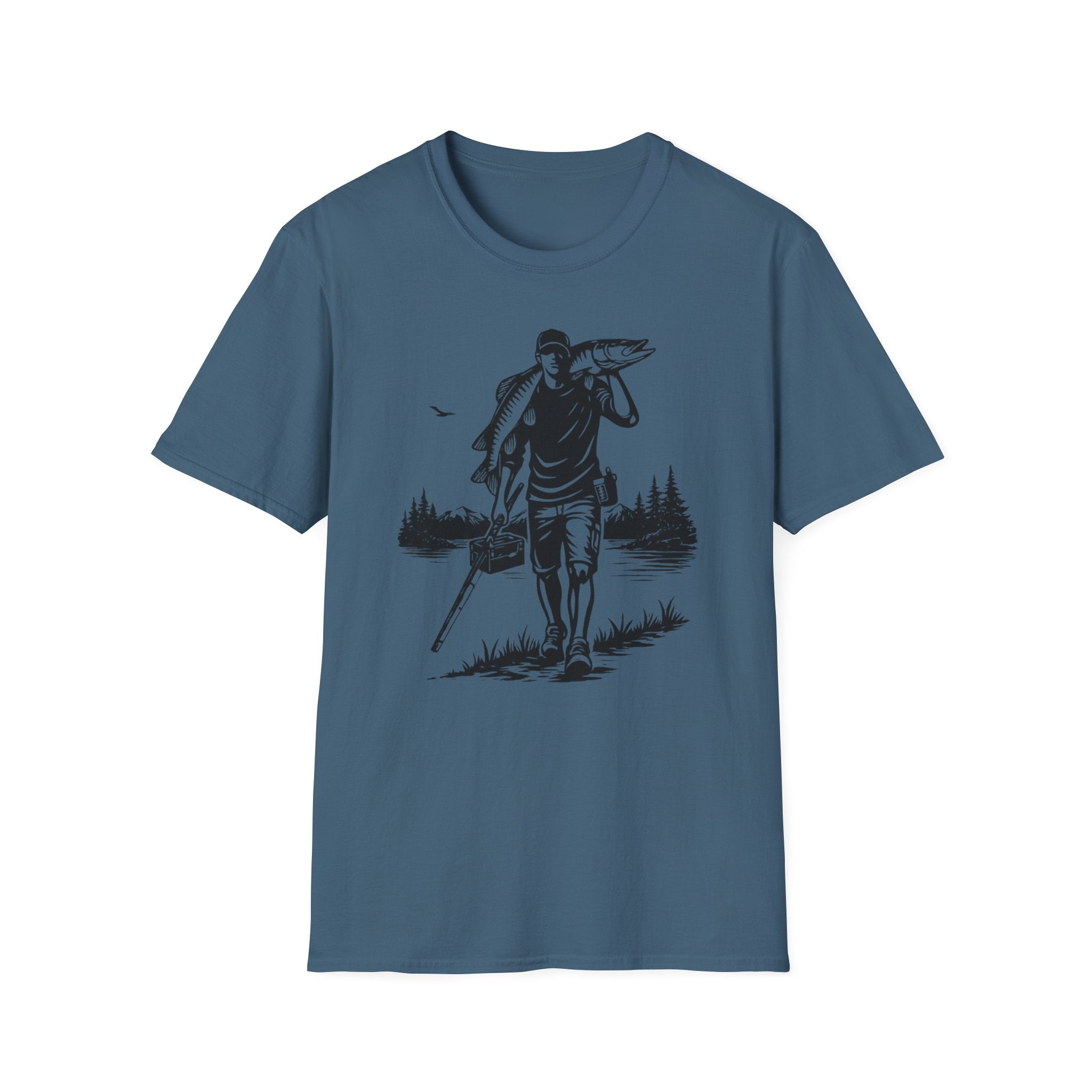 Angler caring Musky Silhouette Design T-shirt