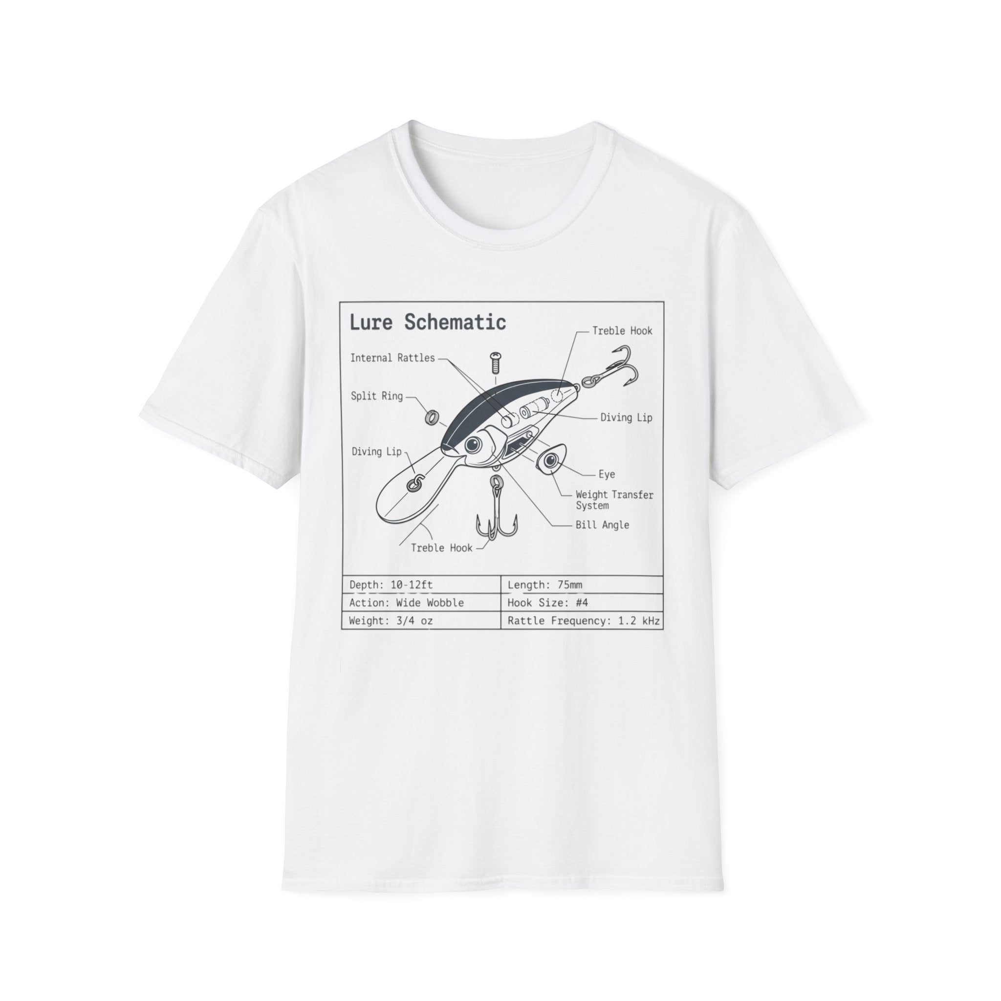 Fishing Lure Schematic T-Shirt