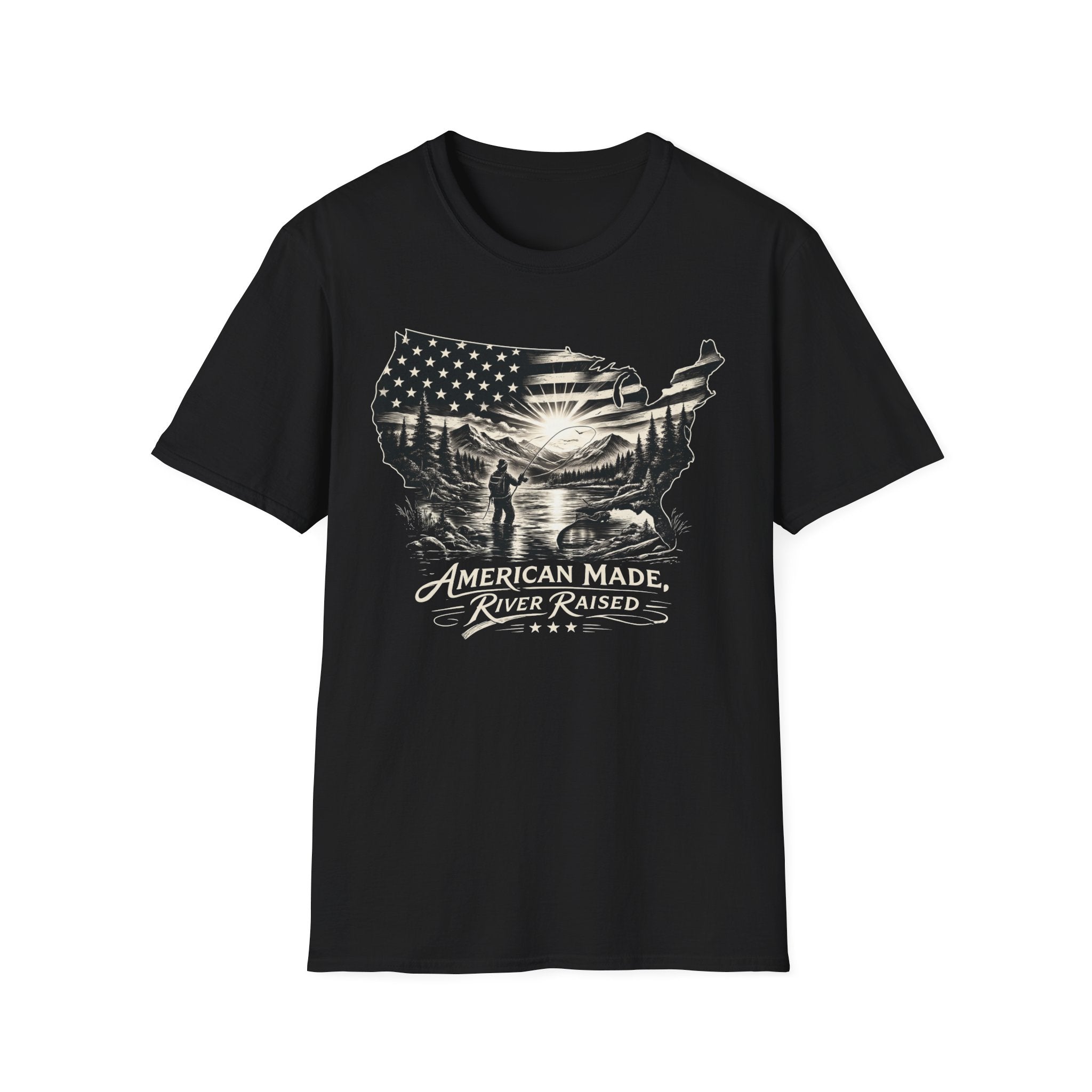 American Made River Raised fishing T-Shirt