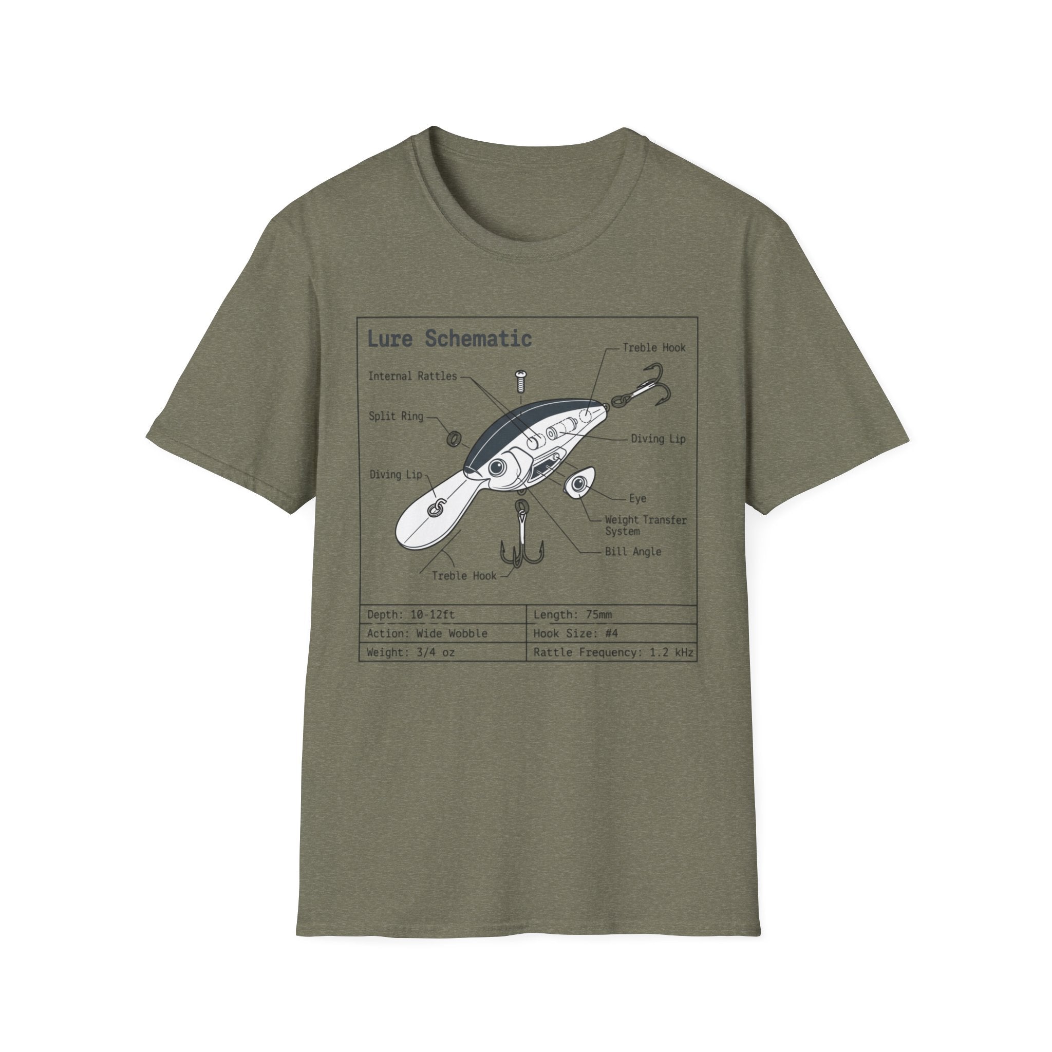 Fishing Lure Schematic T-Shirt