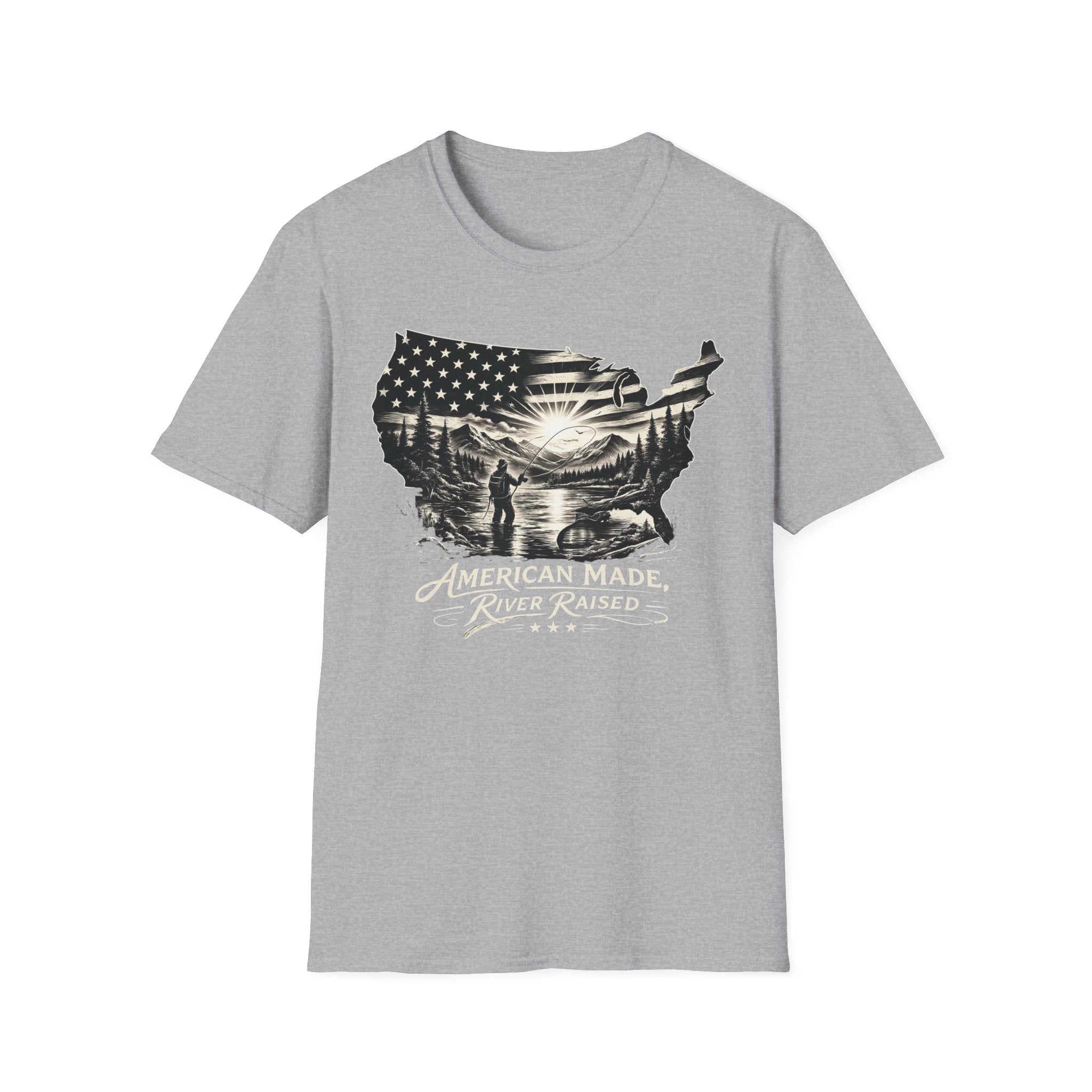 American Made River Raised fishing T-Shirt