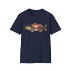 Bass Silhouette with Mountain Lake Scene T-shirt