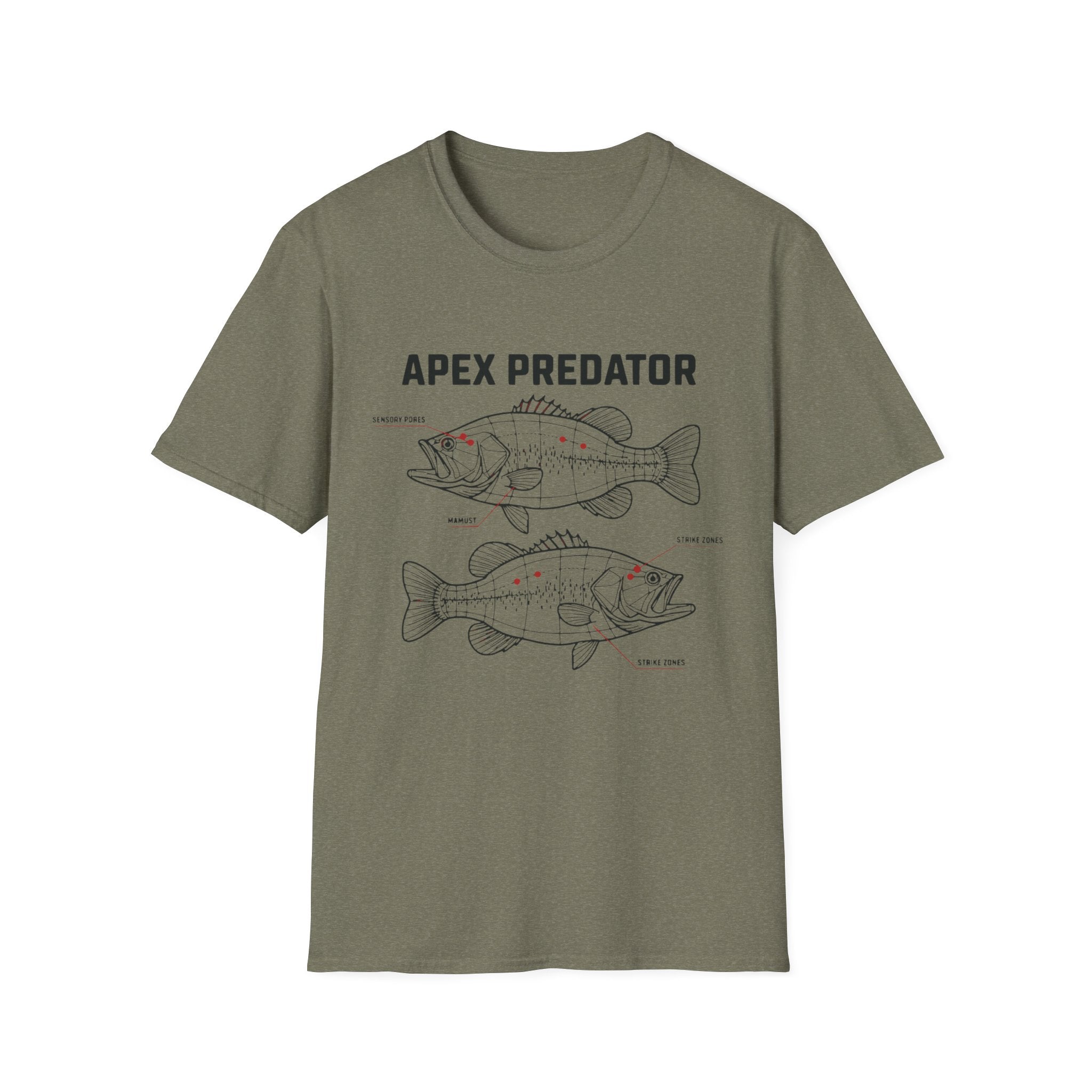 Apex Predator Bass T-Shirt — Fishing Lure Diagram Tee