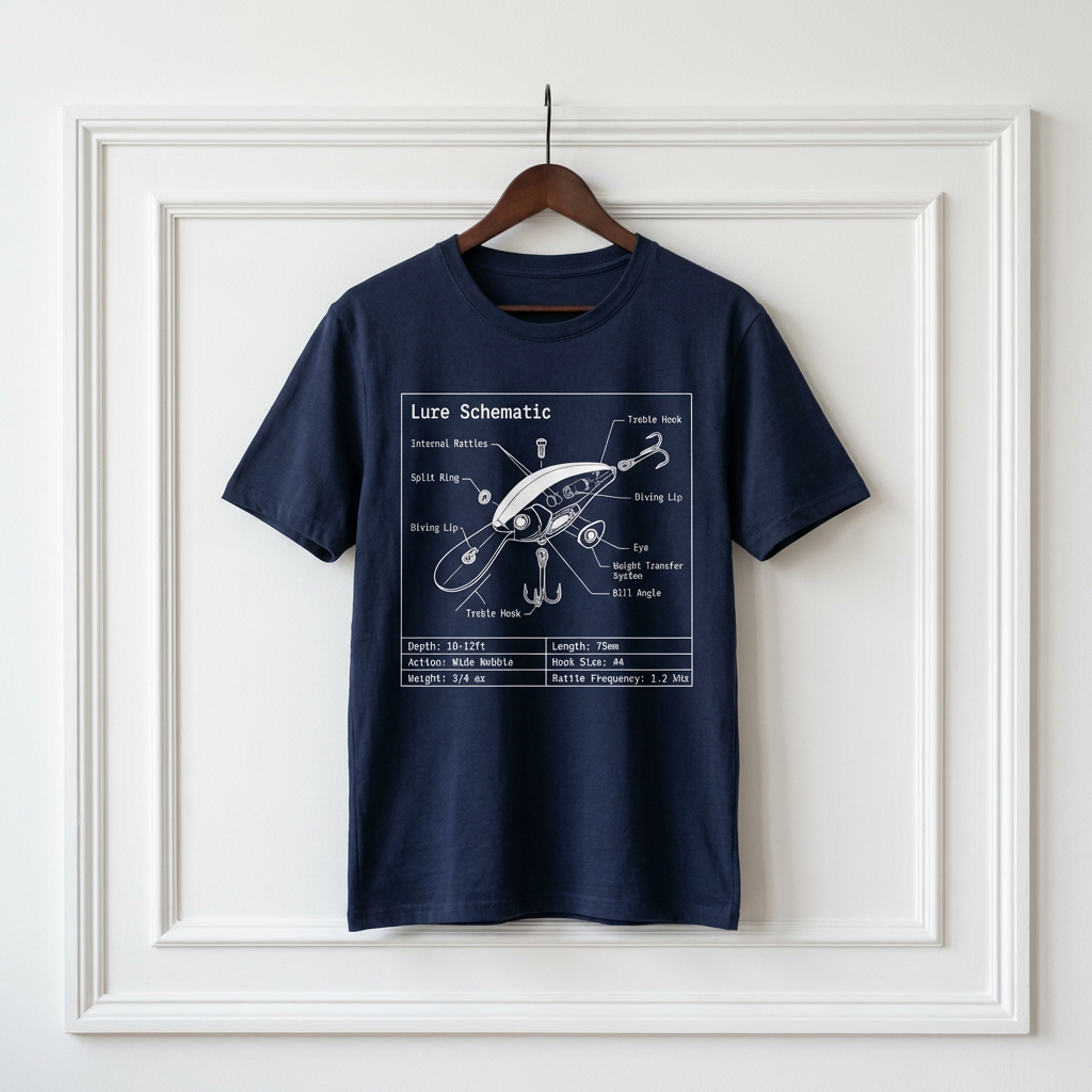 Fishing Lure Schematic T-Shirt