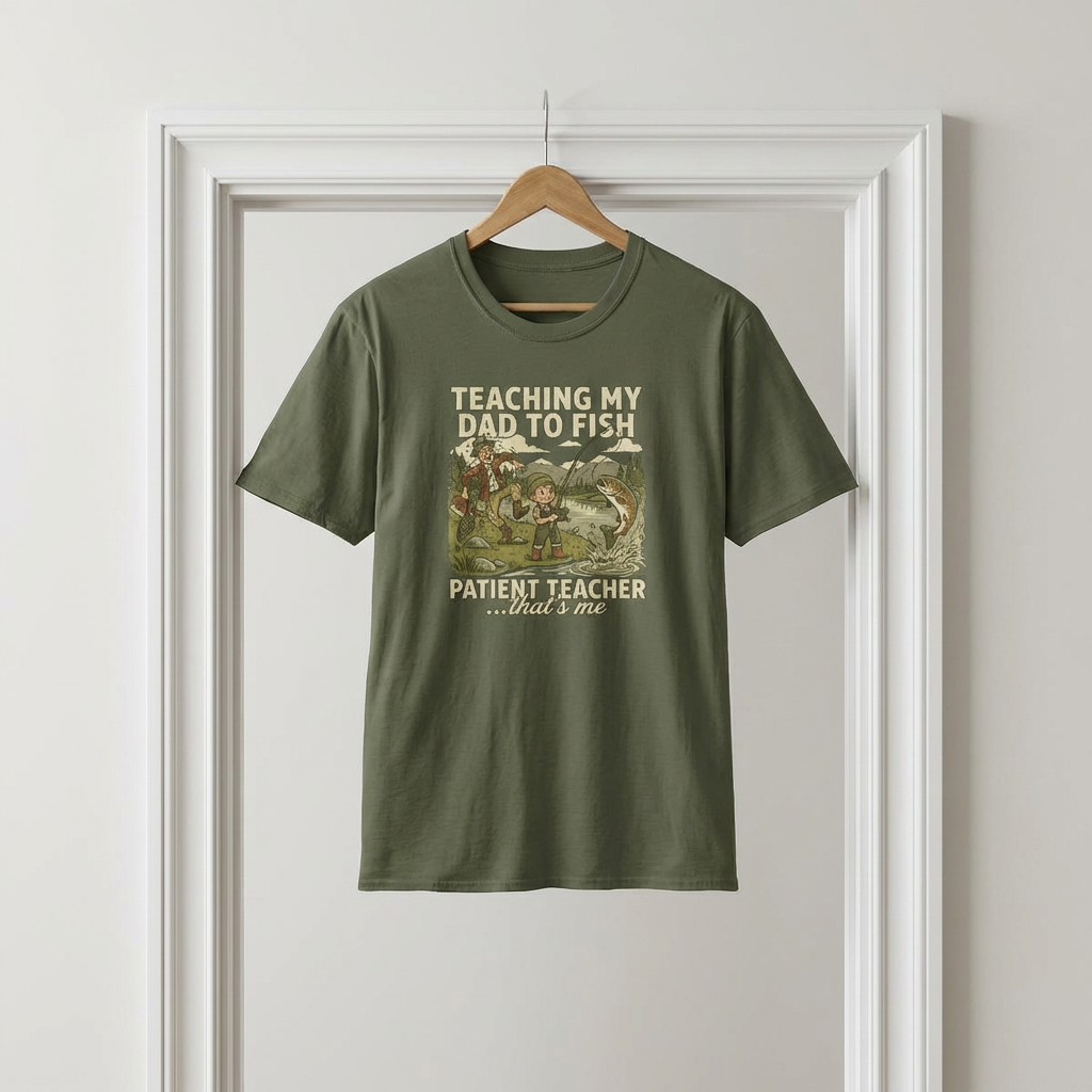 "Teaching My Dad to Fish, Fishing T-Shirt