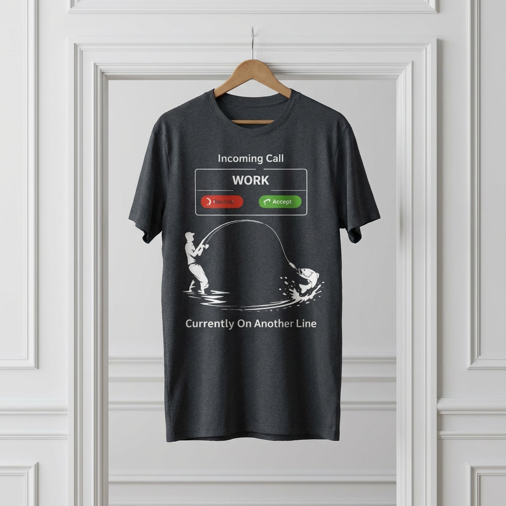 "Currently On Another line" Fishing T-shirt