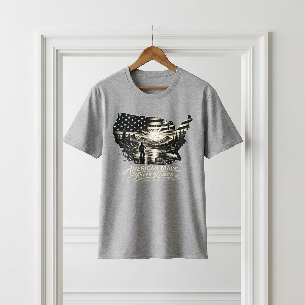 American Made River Raised fishing T-Shirt
