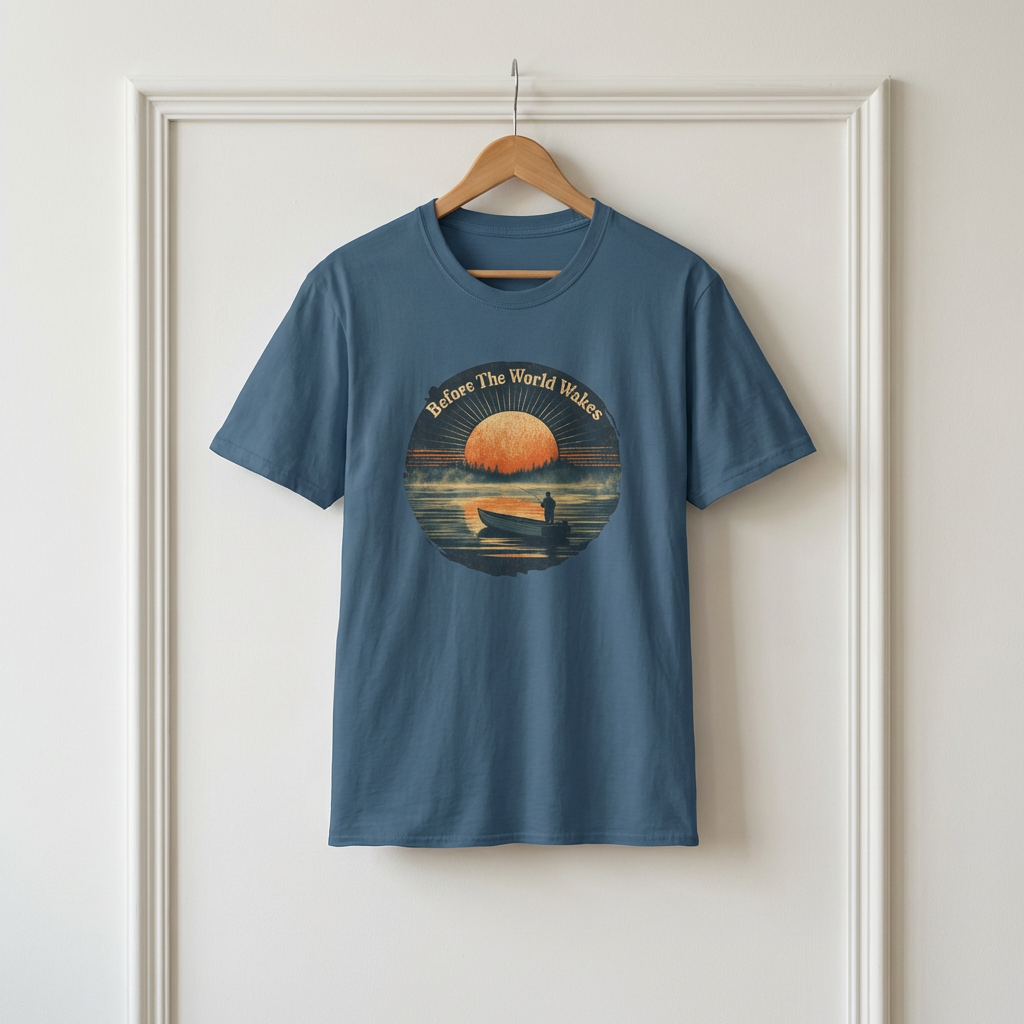 "Before The World Wakes" fishing T-shirt