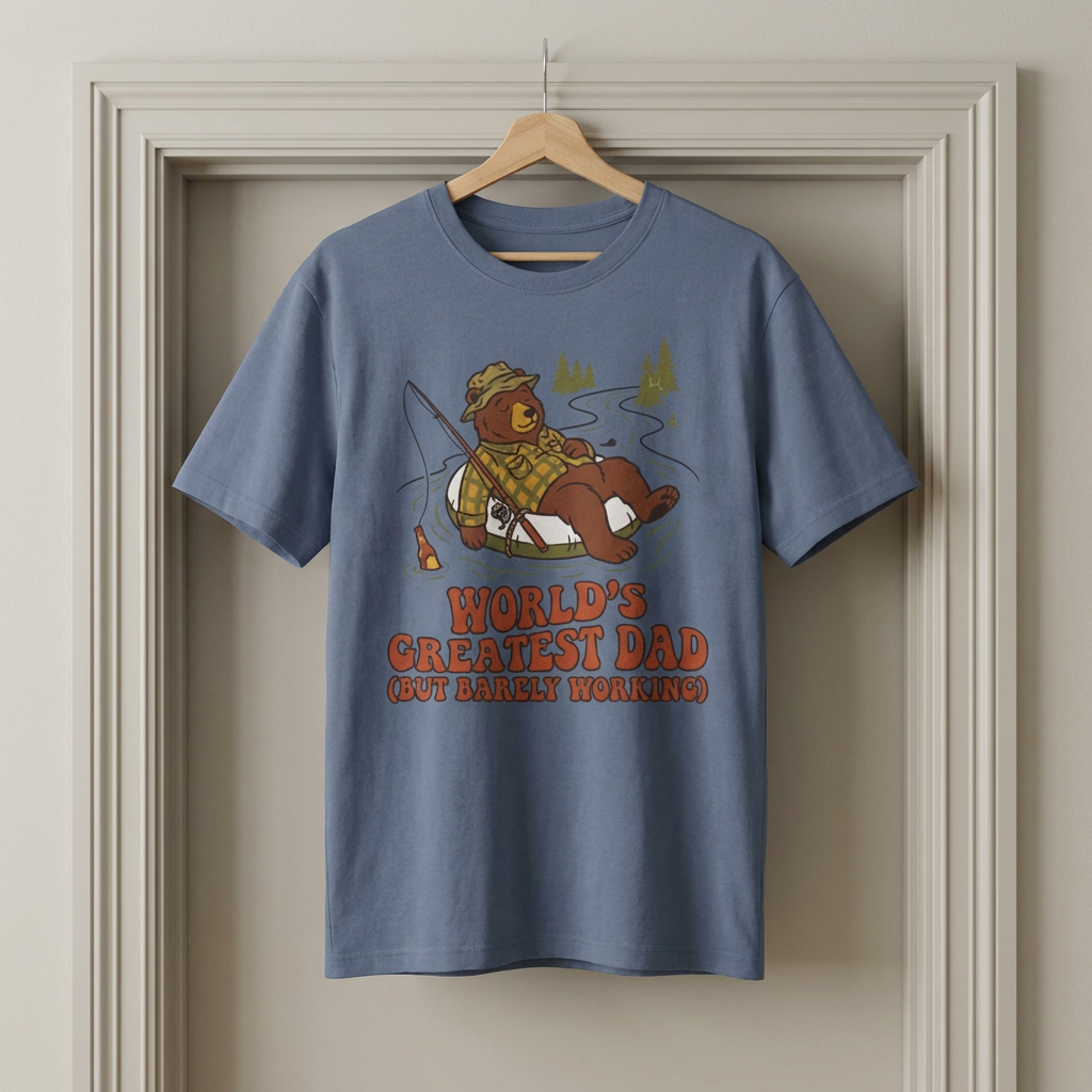"World's Greatest Dad" Lazy Fisherman T-shirt