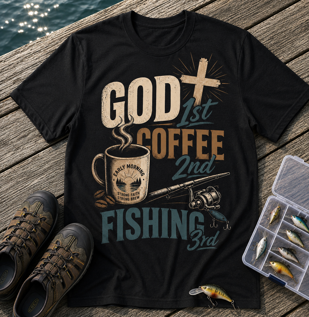 God 1st Coffee 2nd Fishing 3rd T-Shirt