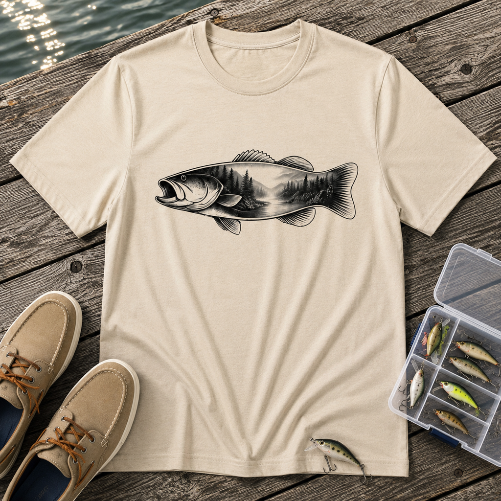 Bass, river silhouette T-Shirt
