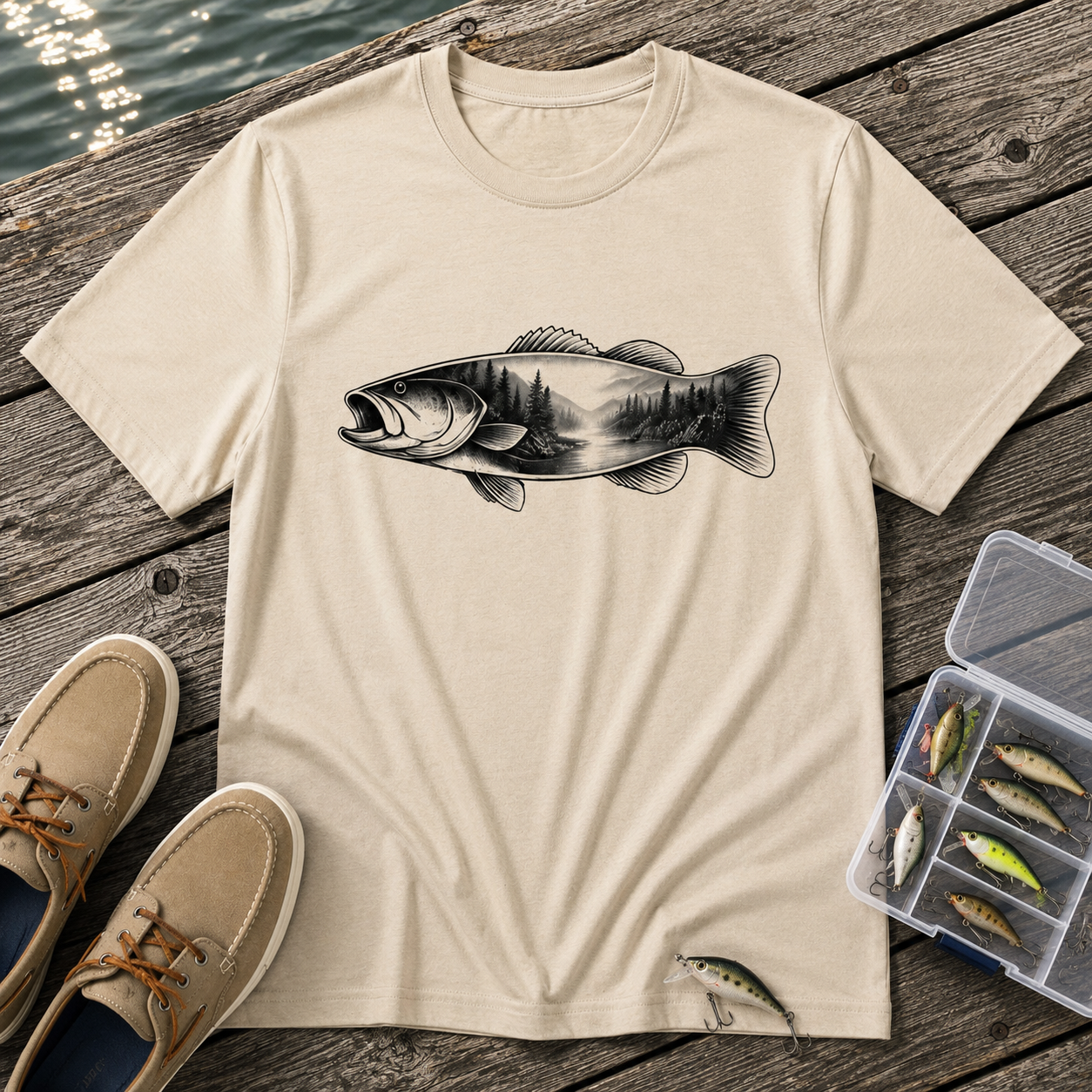 Bass, river silhouette T-Shirt