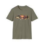 Bass Silhouette with Mountain Lake Scene T-shirt