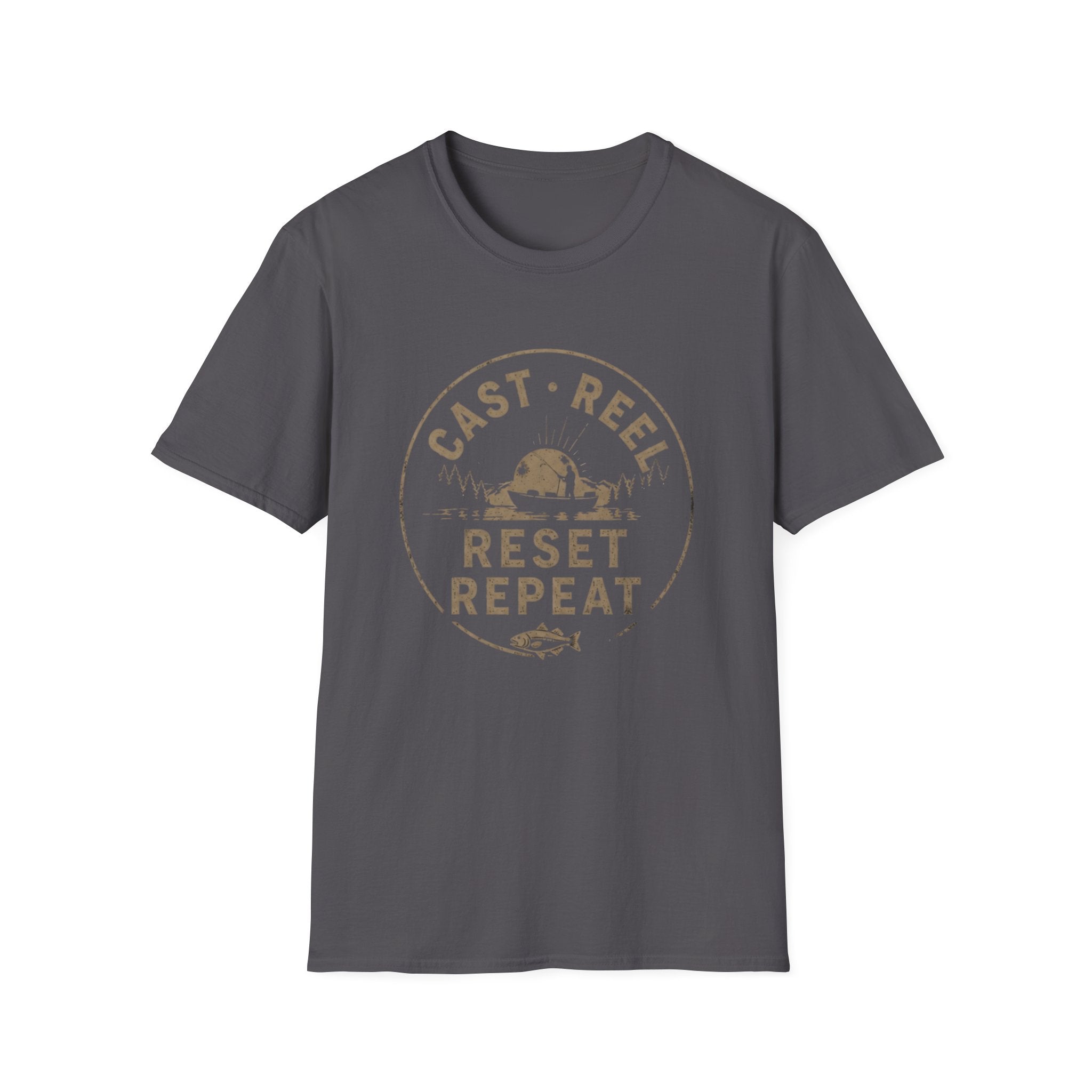 "Cast · Reel · Reset · Repeat" Fishing T-shirt