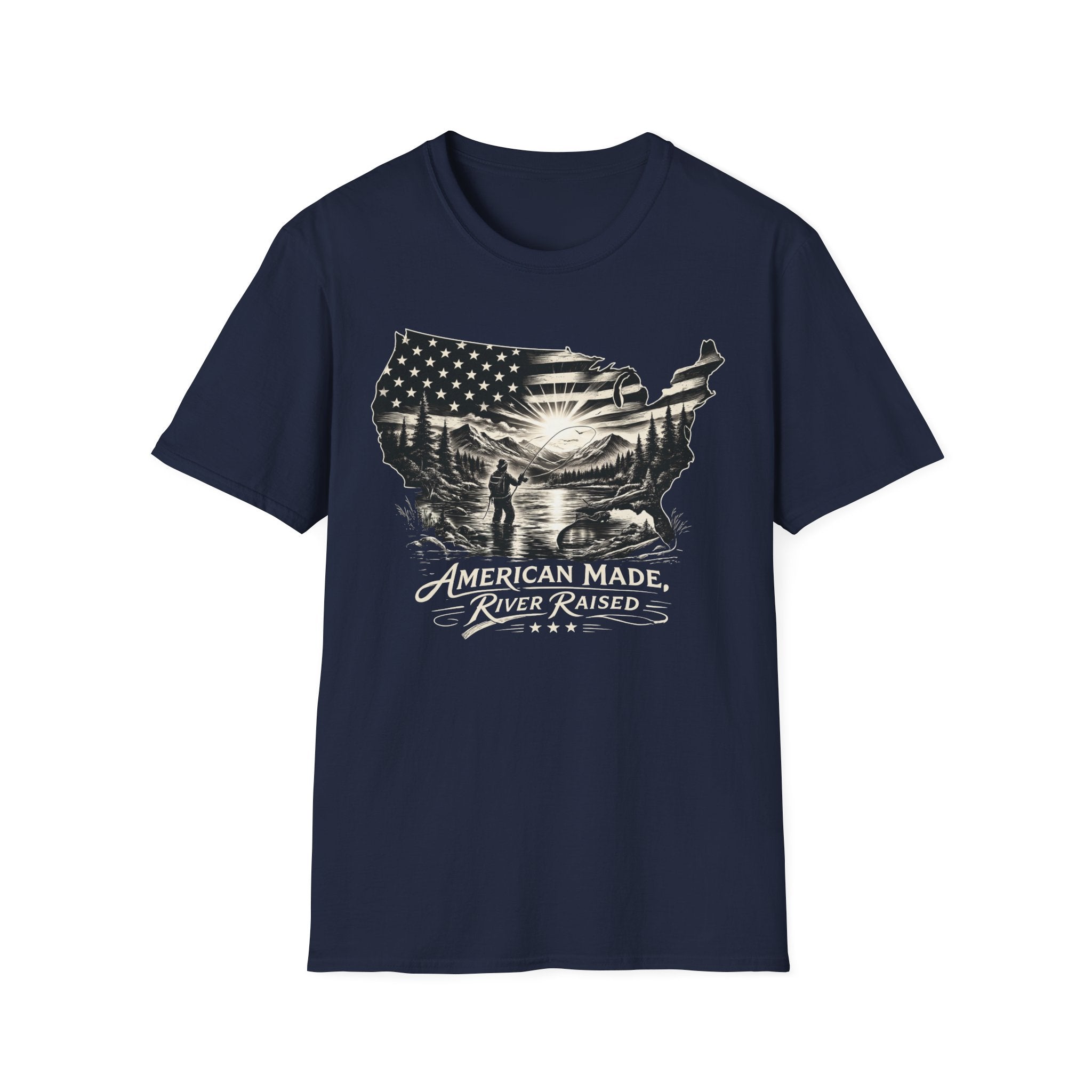 American Made River Raised fishing T-Shirt