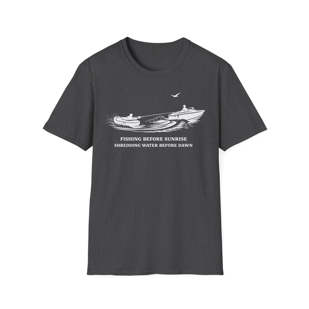 "Fishing Before Sunrise, Shielding Water Before Dawn" T-shirt