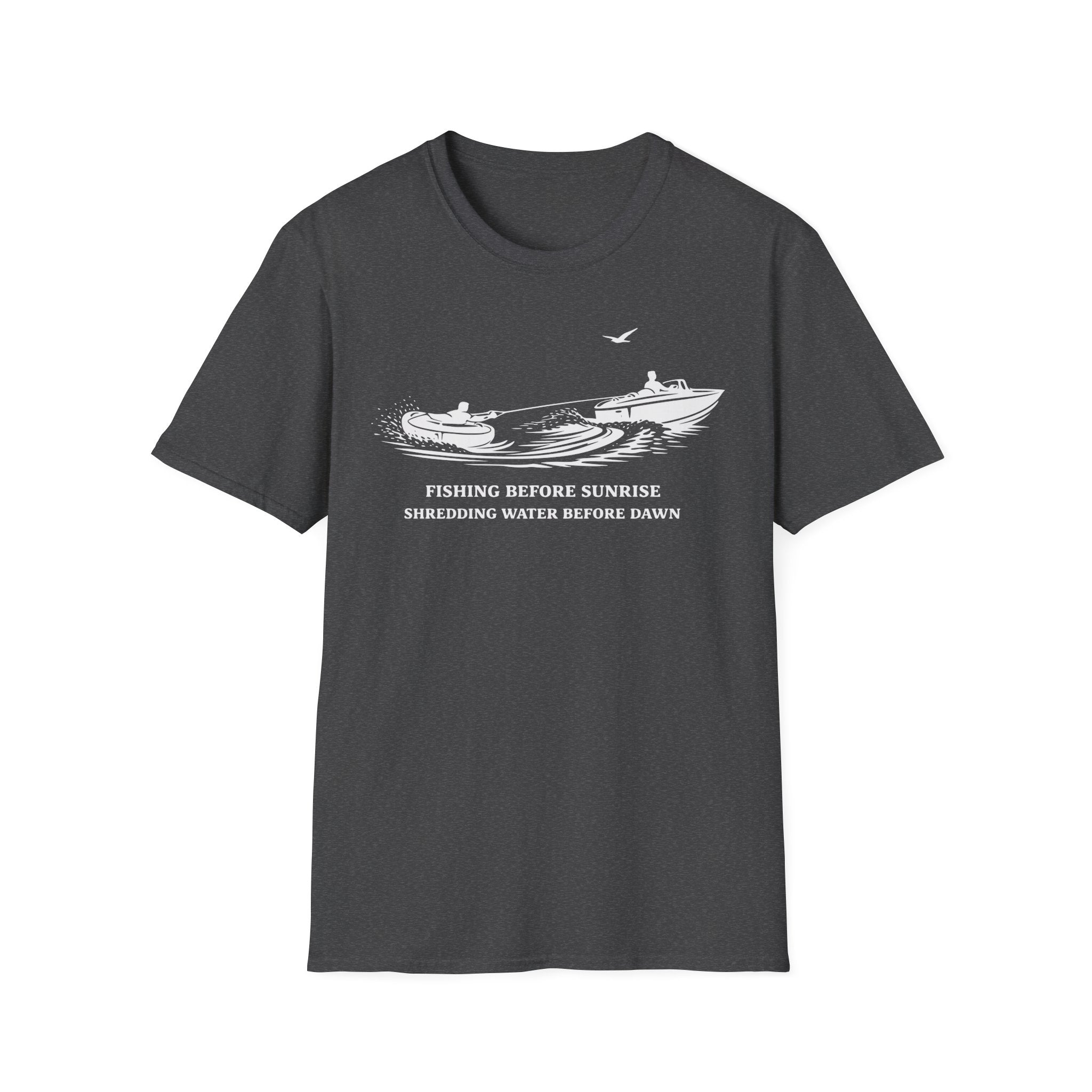 "Fishing Before Sunrise, Shielding Water Before Dawn" T-shirt