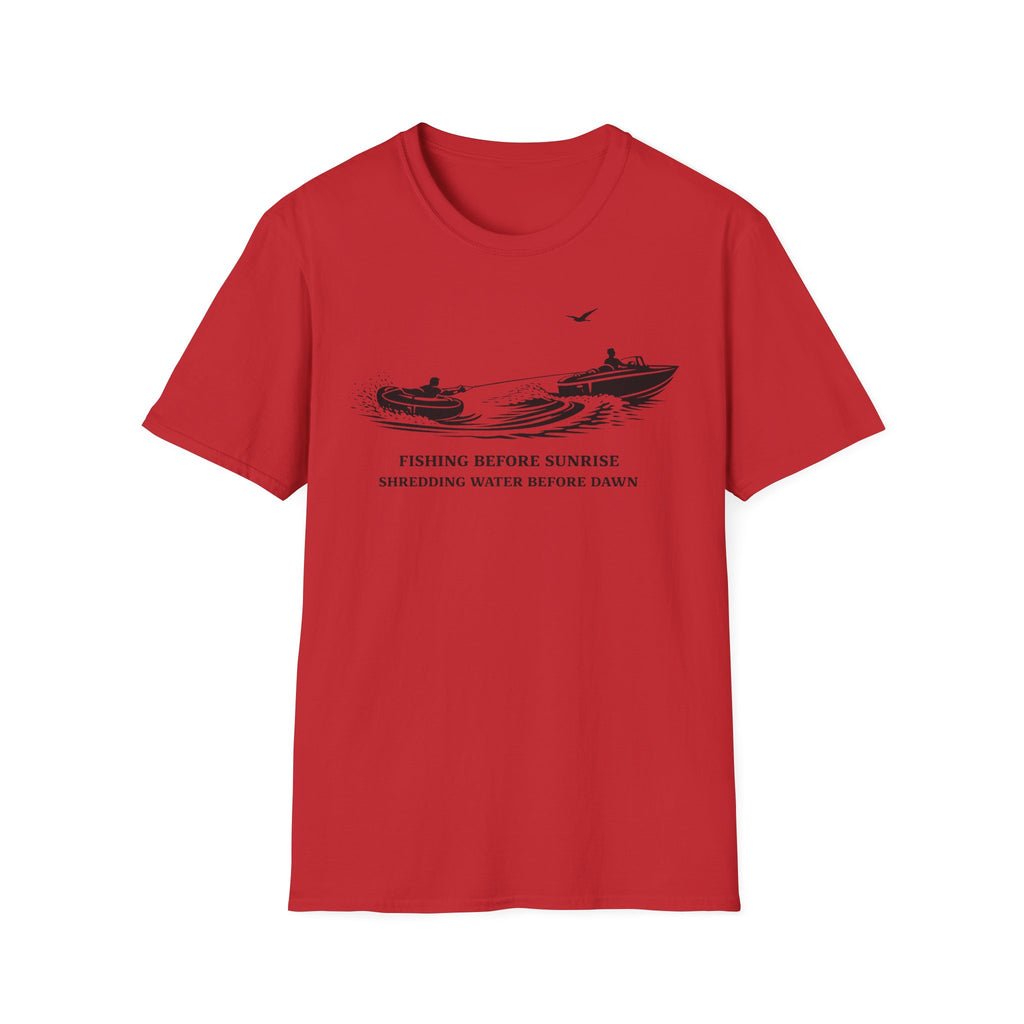 "Fishing Before Sunrise, Shielding Water Before Dawn" T-shirt