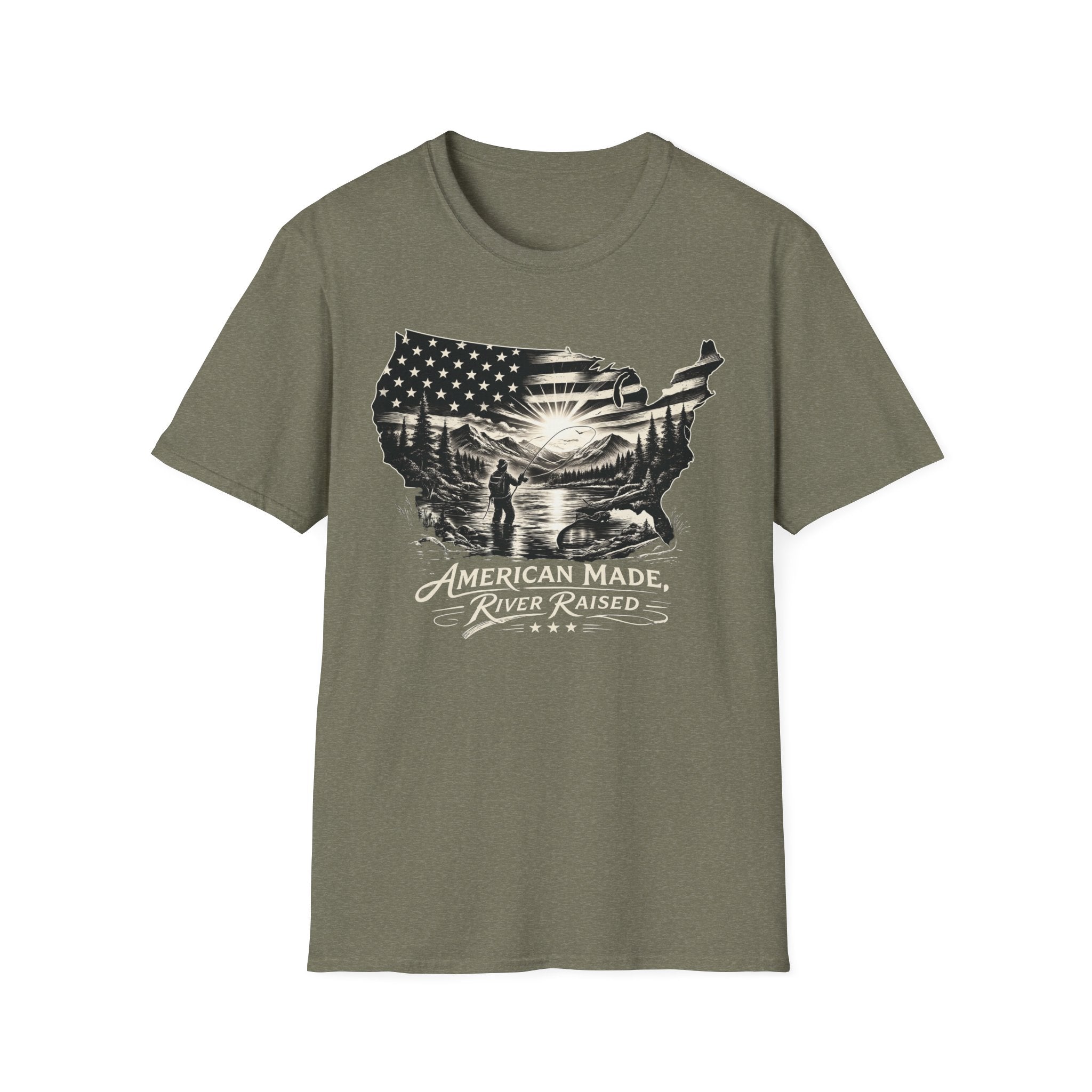 American Made River Raised fishing T-Shirt
