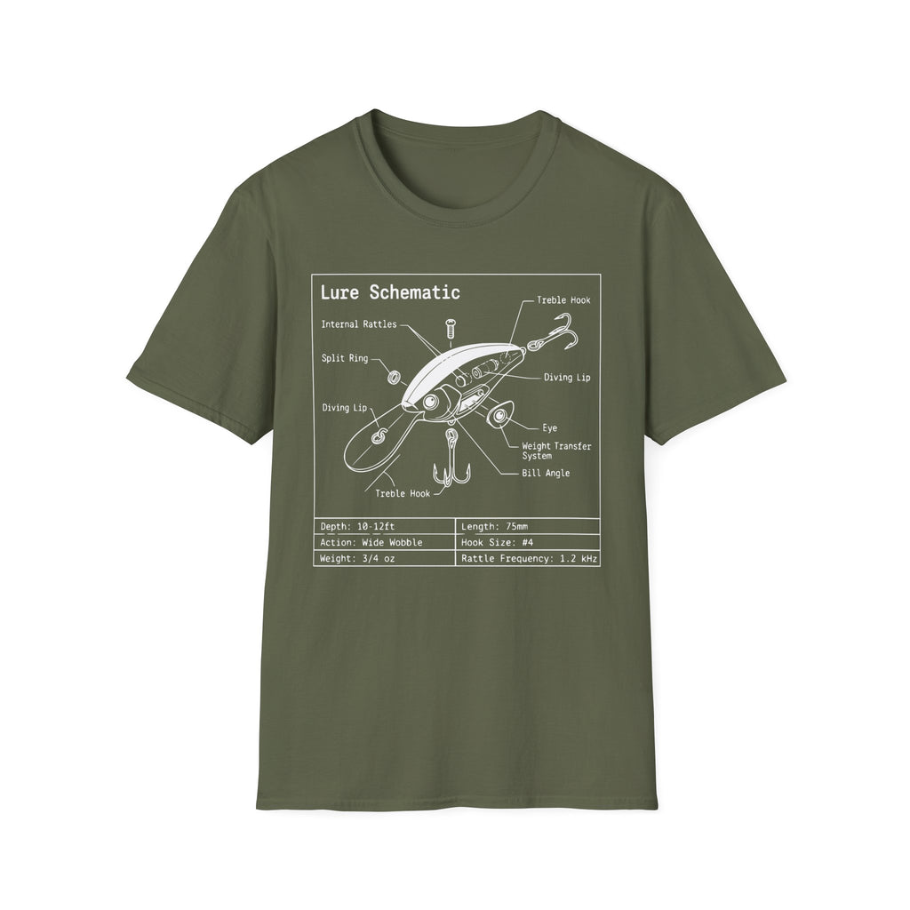 Fishing Lure Schematic T-Shirt