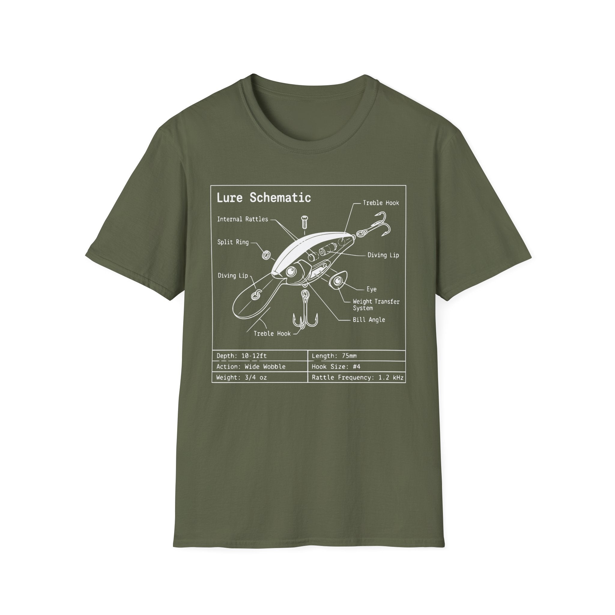 Fishing Lure Schematic T-Shirt