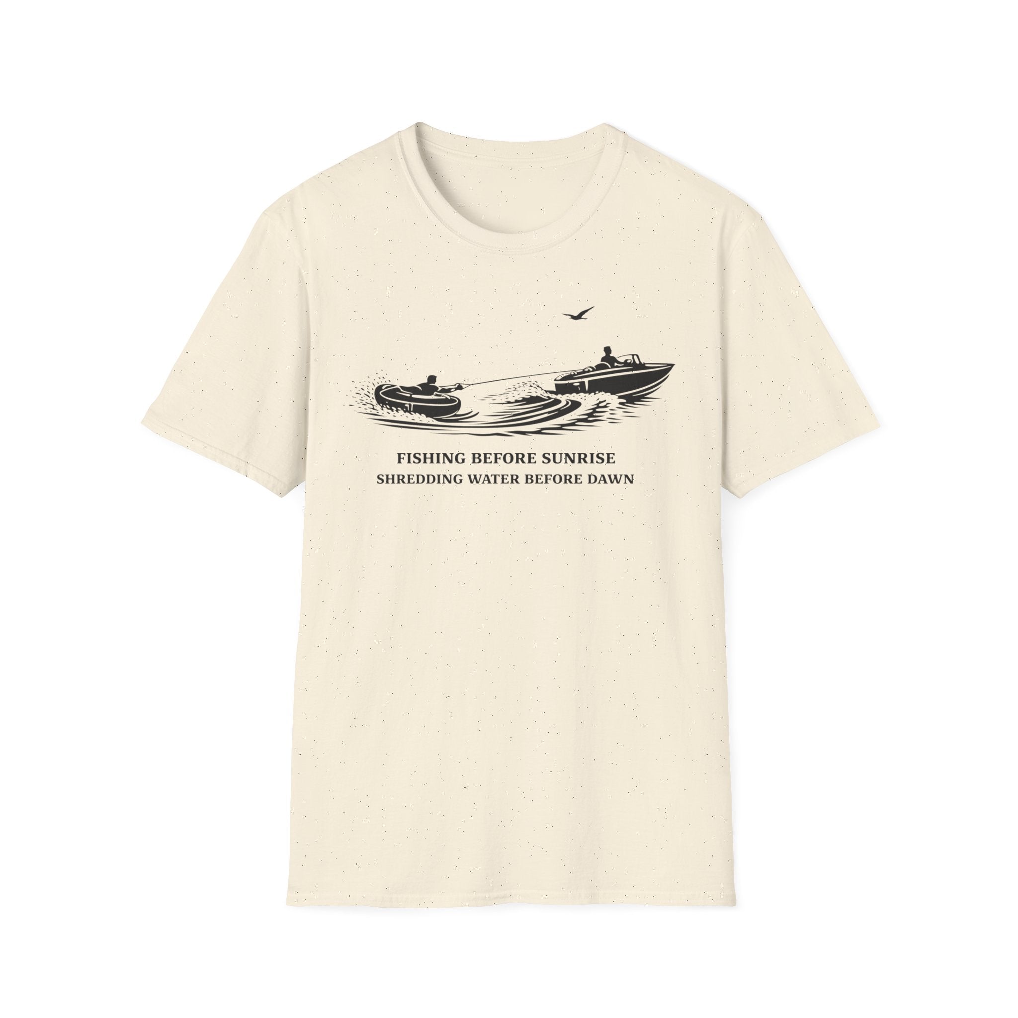 "Fishing Before Sunrise, Shielding Water Before Dawn" T-shirt