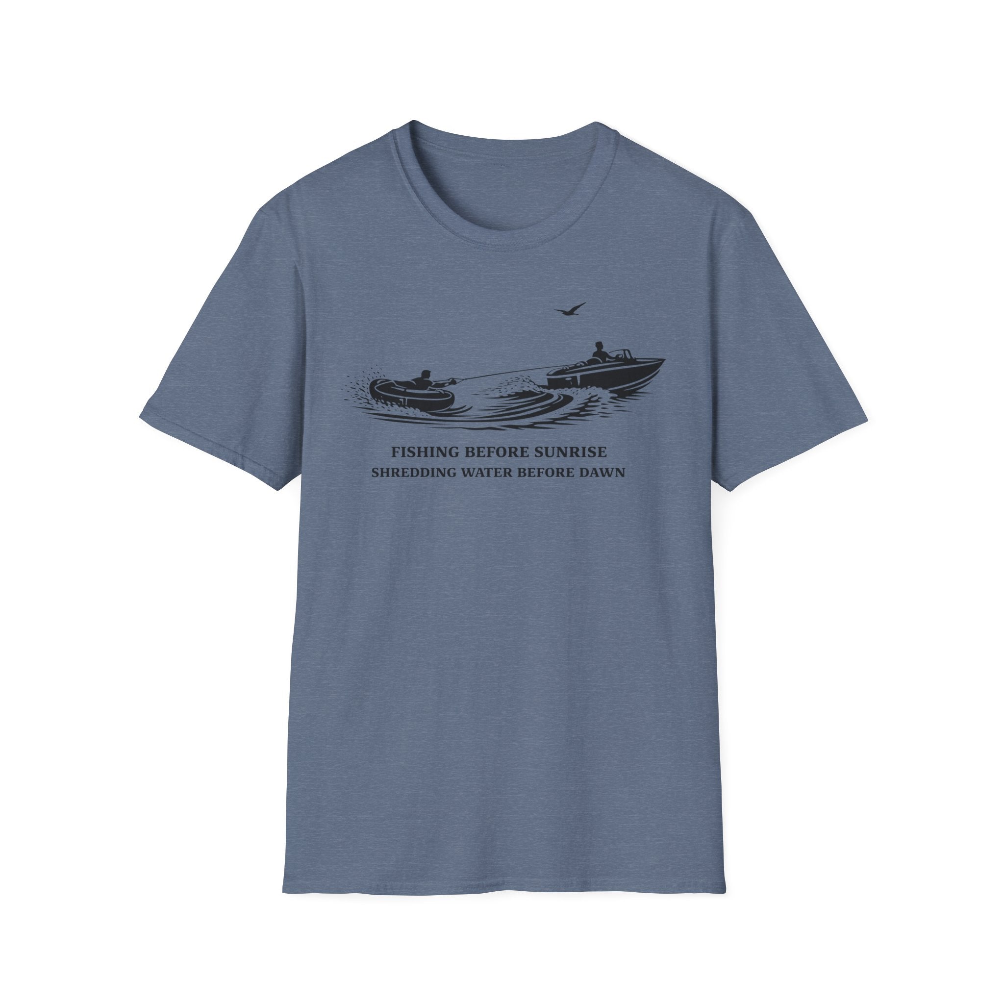 "Fishing Before Sunrise, Shielding Water Before Dawn" T-shirt