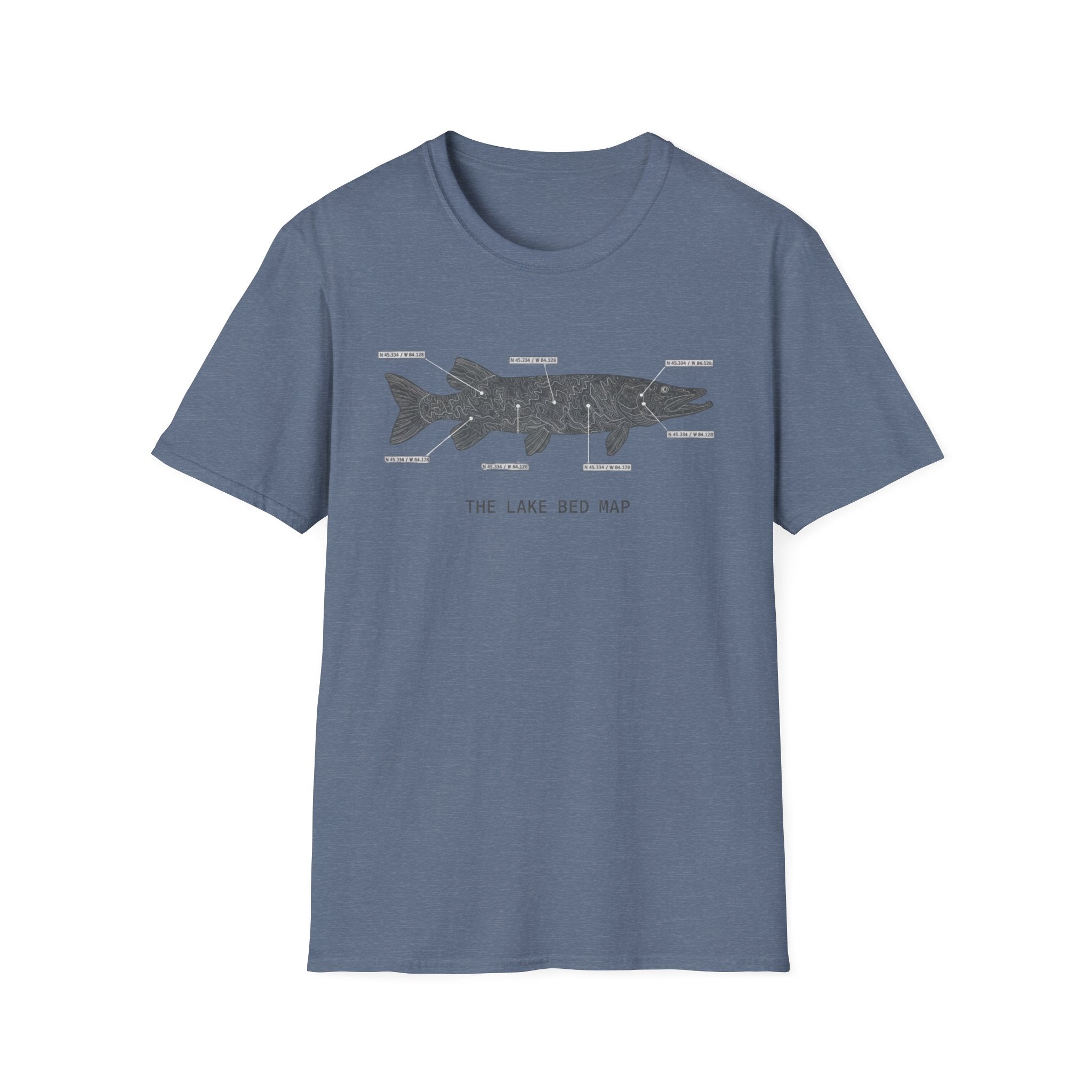 Musky "The Lake Bed Map" Fishing T-Shirt