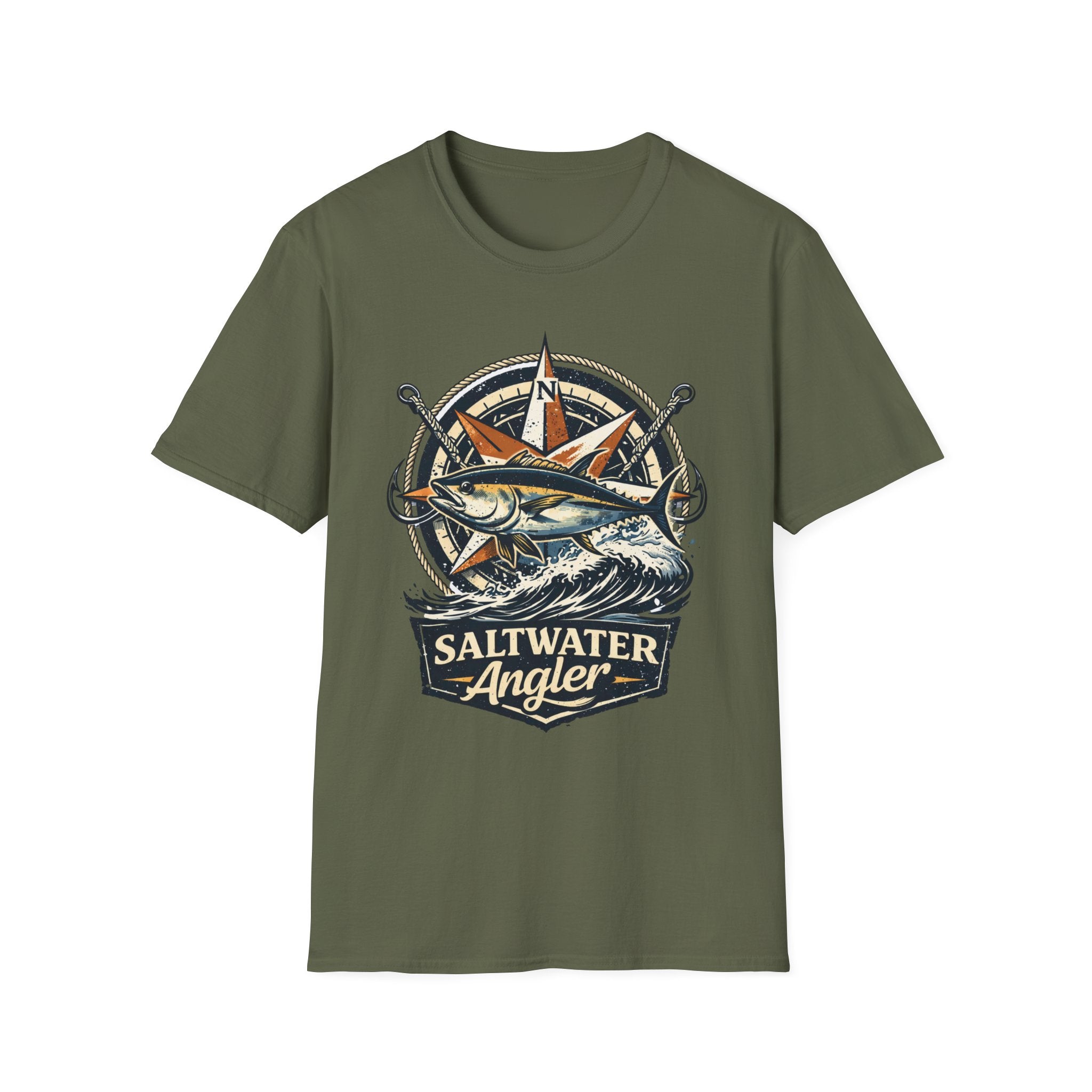 Saltwater Angler badge T-Shirt