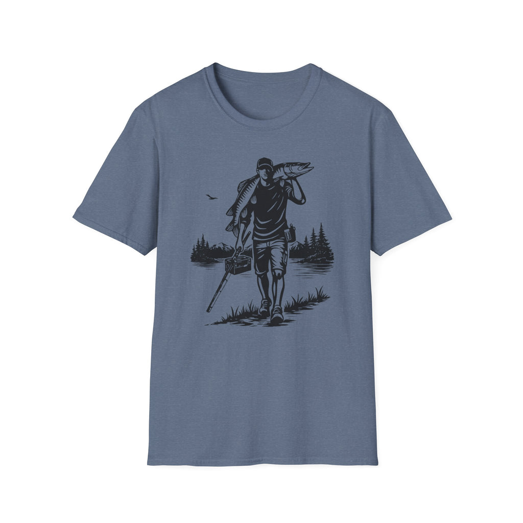 Angler caring Musky Silhouette Design T-shirt