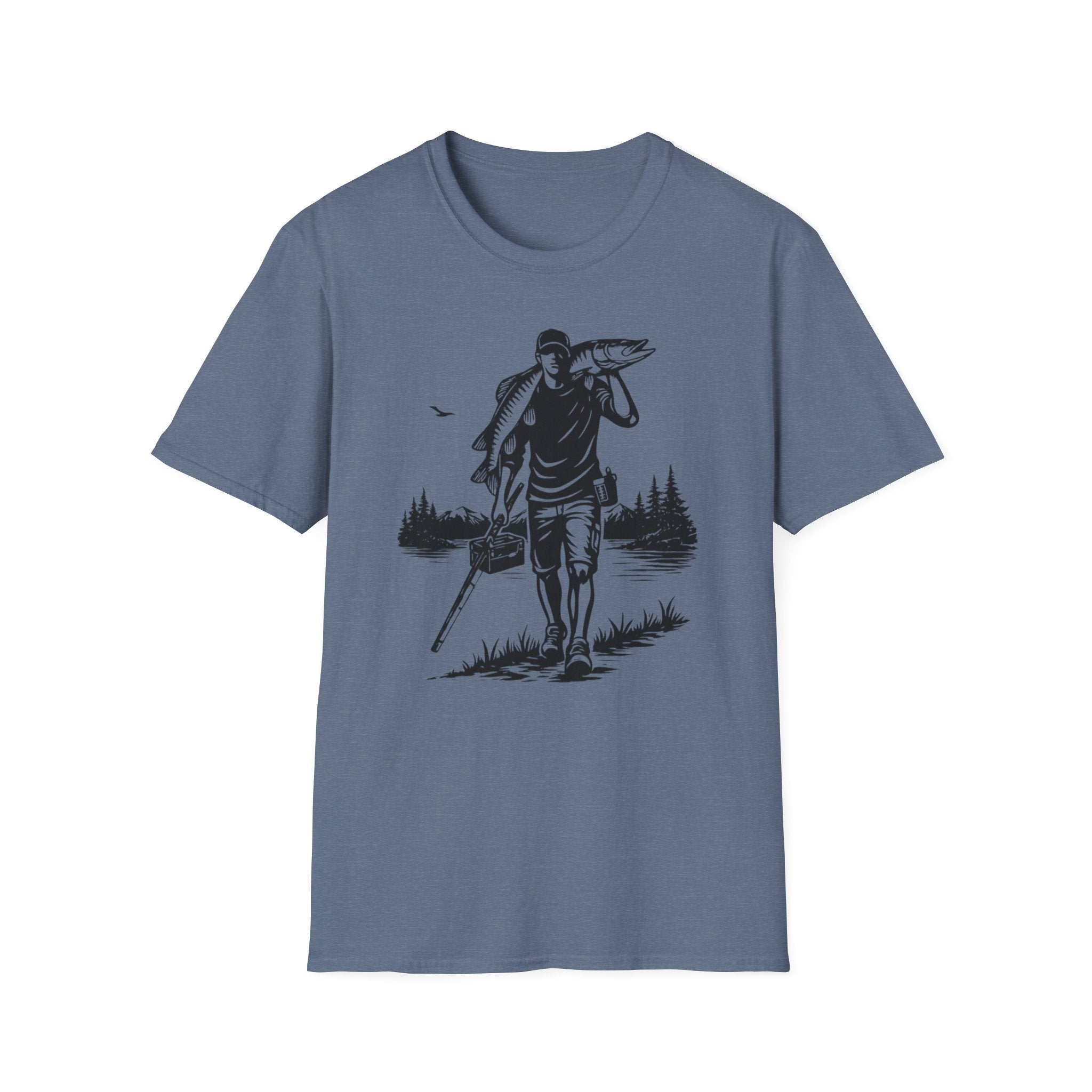 Angler caring Musky Silhouette Design T-shirt